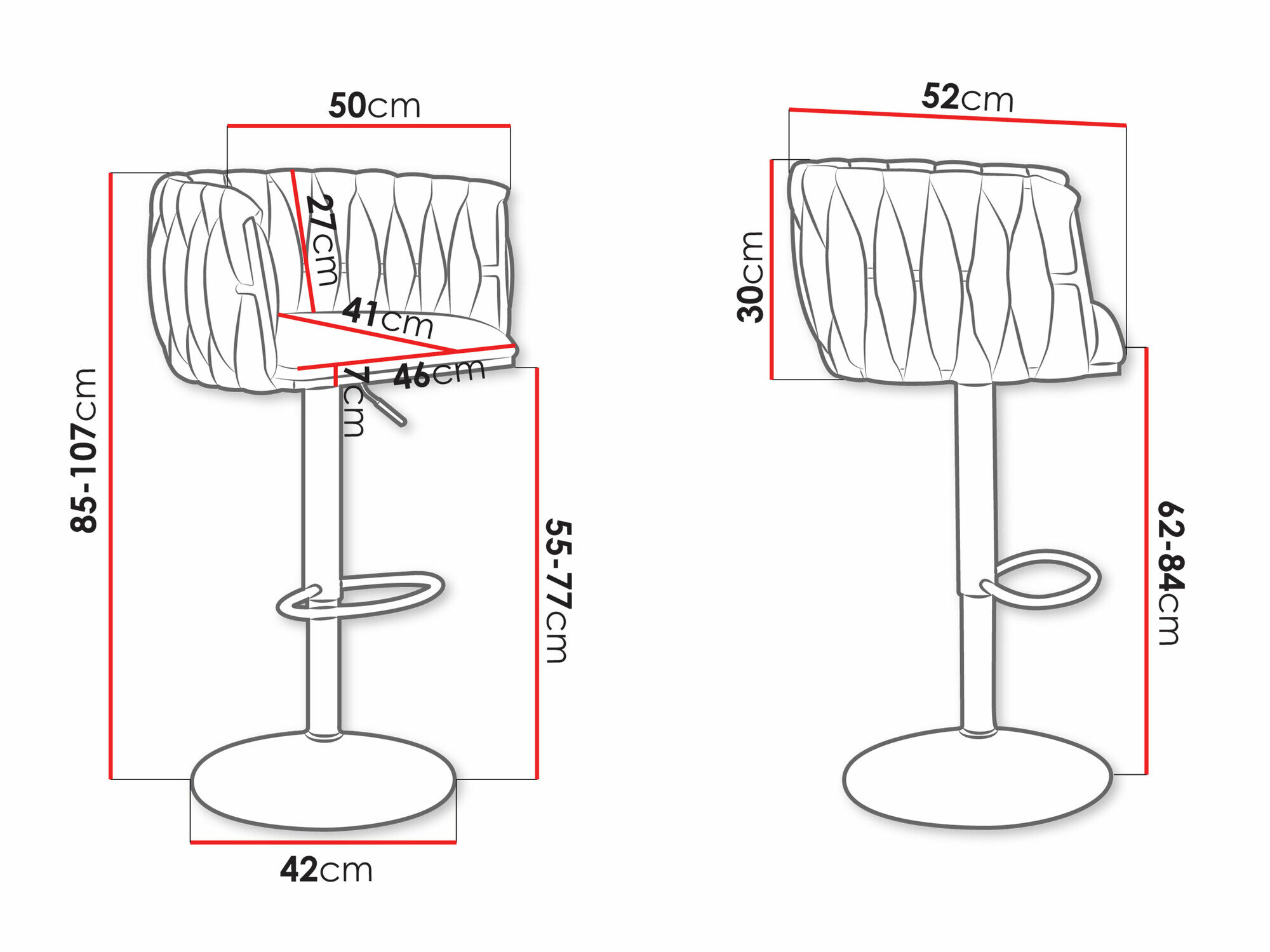 Barstol Comfivo 435 (Sølv + Grå)