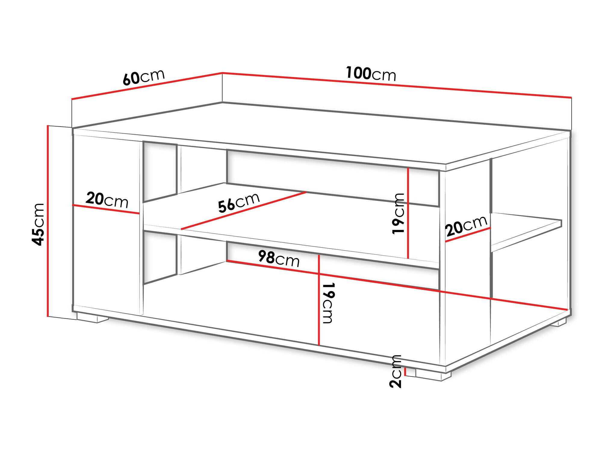 Sofabord Sarasota 187 (Grafit)