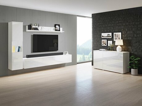 Stuemøbelsæt Sarasota 132 (Hvid + Glansfuld hvid)