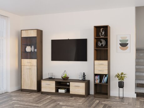 Stuemøbelsæt Novsore 163 (Mørk eg + Sonoma eg)