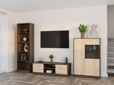 Stuemøbelsæt Novsore 164 (Mørk eg + Sonoma eg)