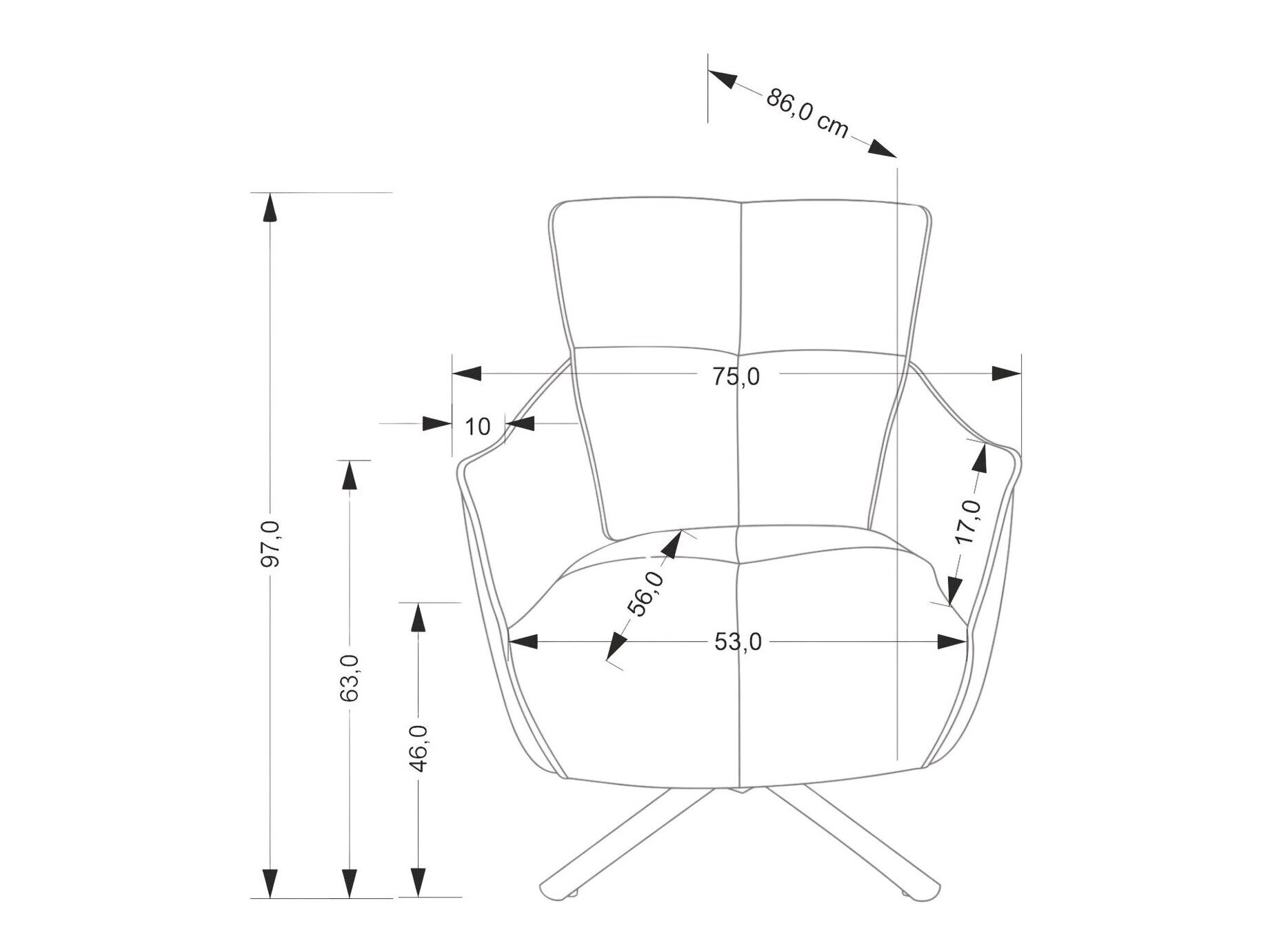 Lænestol Houston 1928 (Grå)