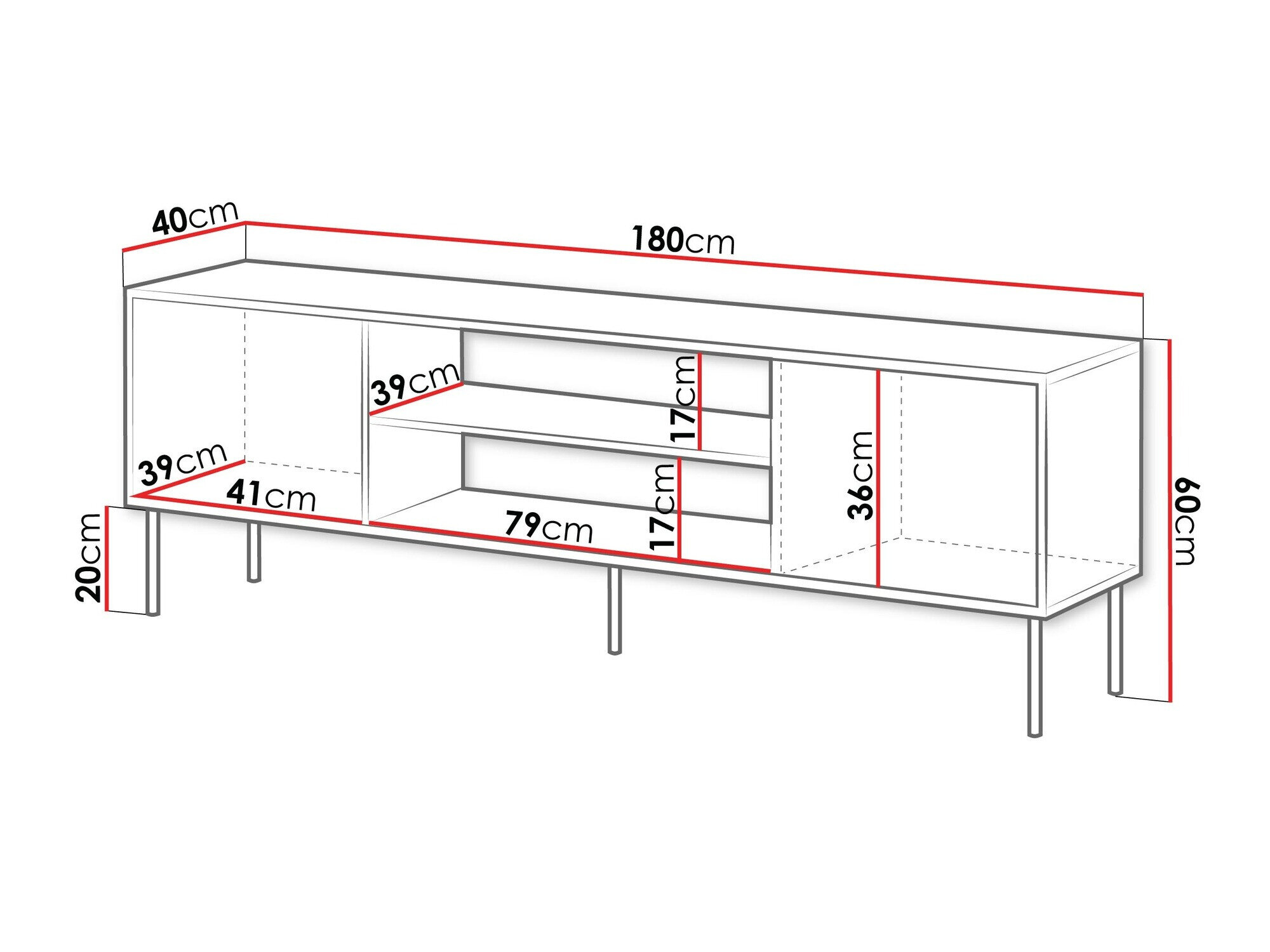 TV-bord Flosoru 104 (Sort)