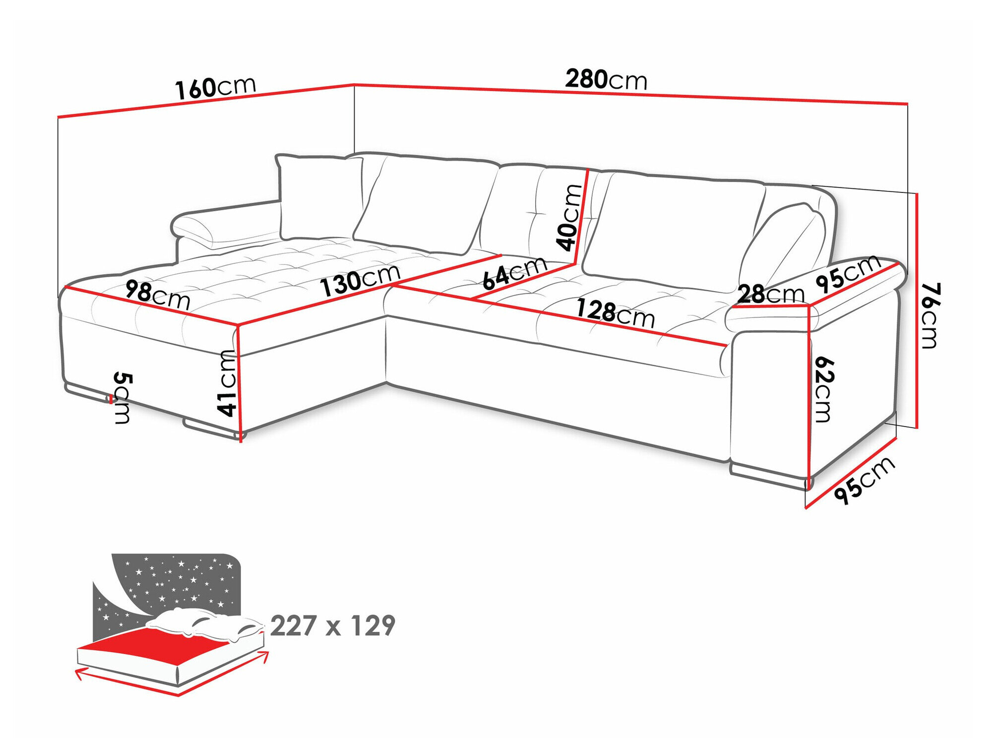 Hjørnesofa Comfivo 107 (Coral 45)