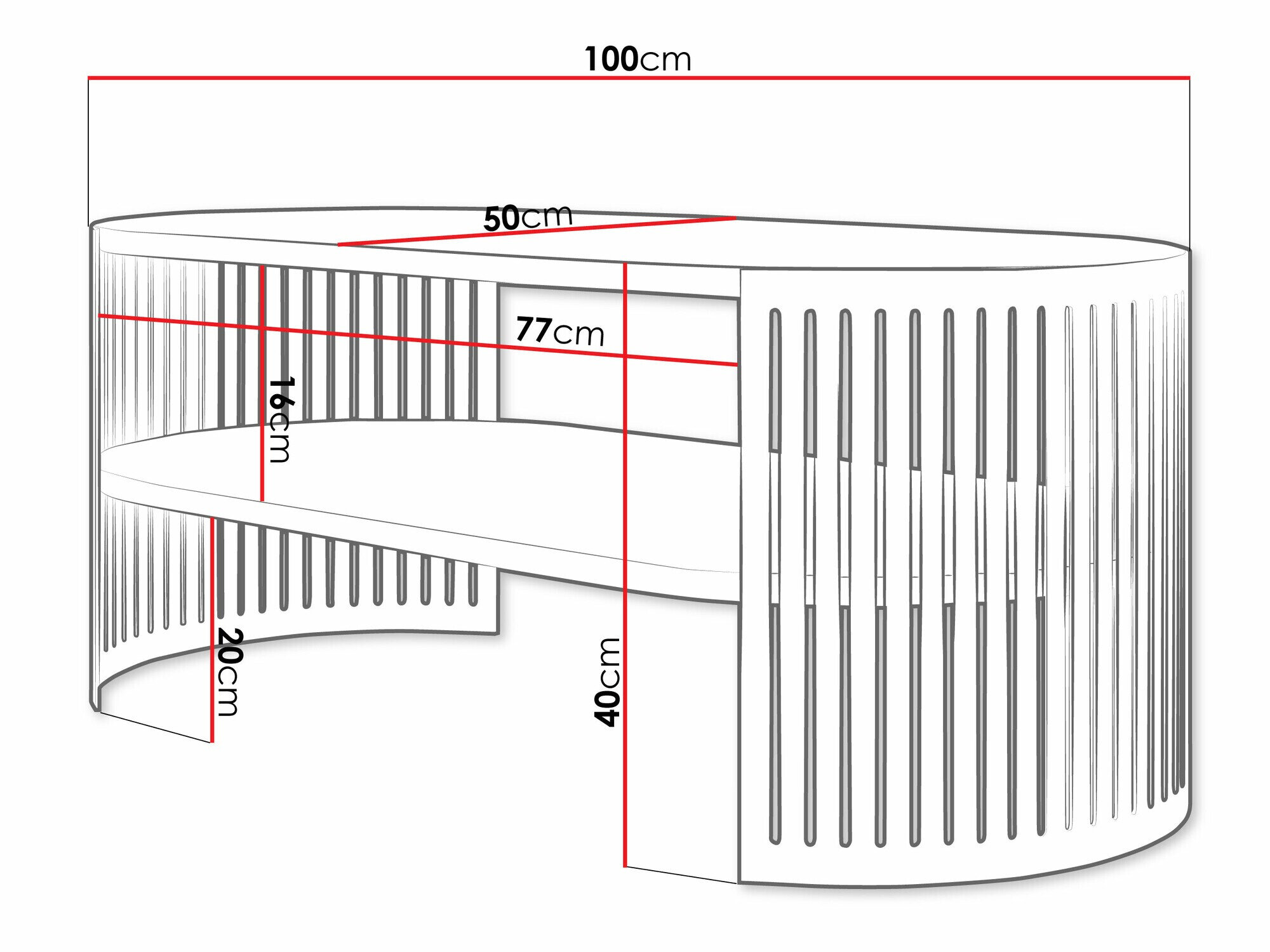 Sofabord Sordore 115 (Sort + Kashmir)