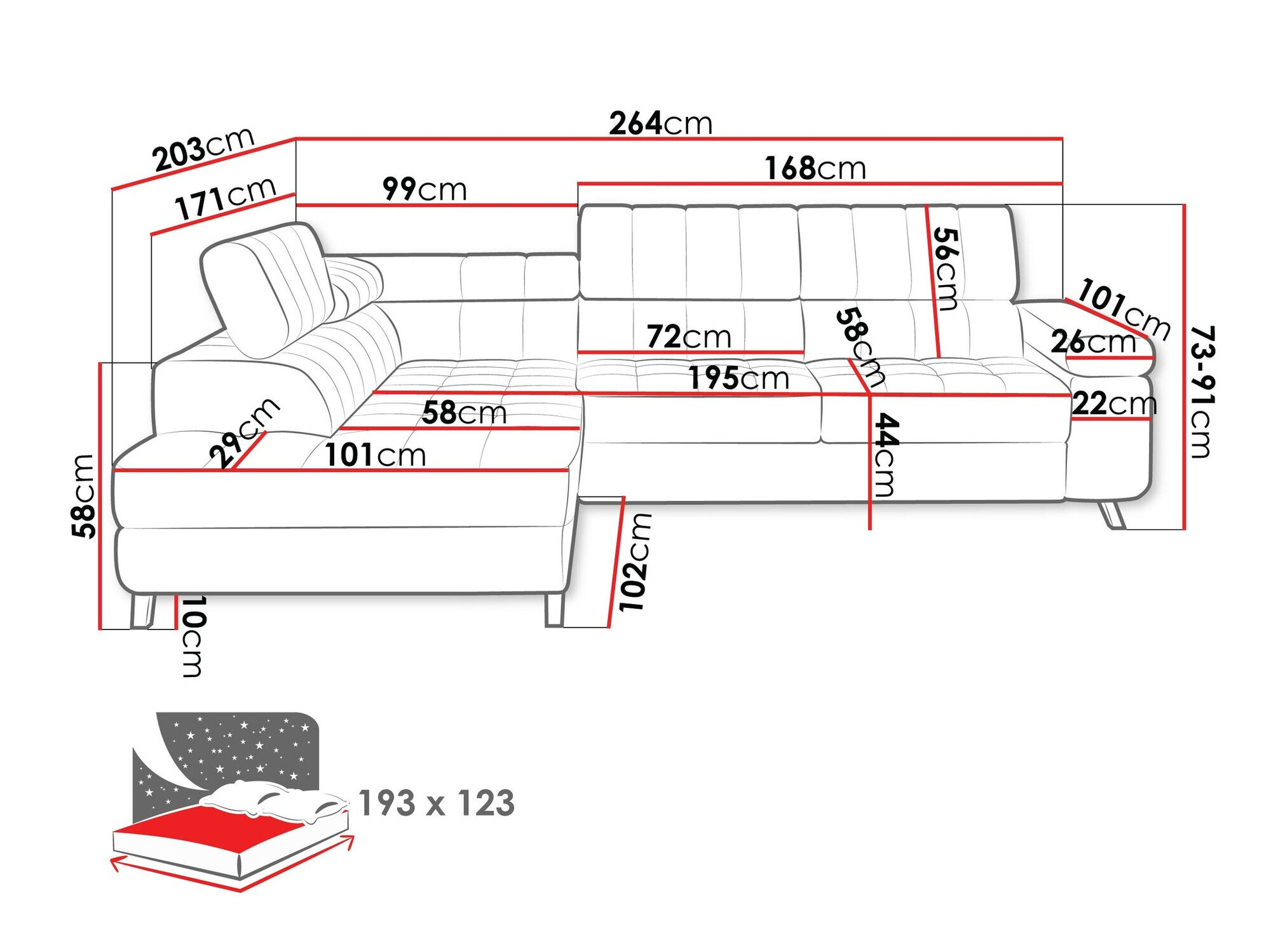 Hjørnesofa Comfivo 207 (Boucle Abriamo 10)