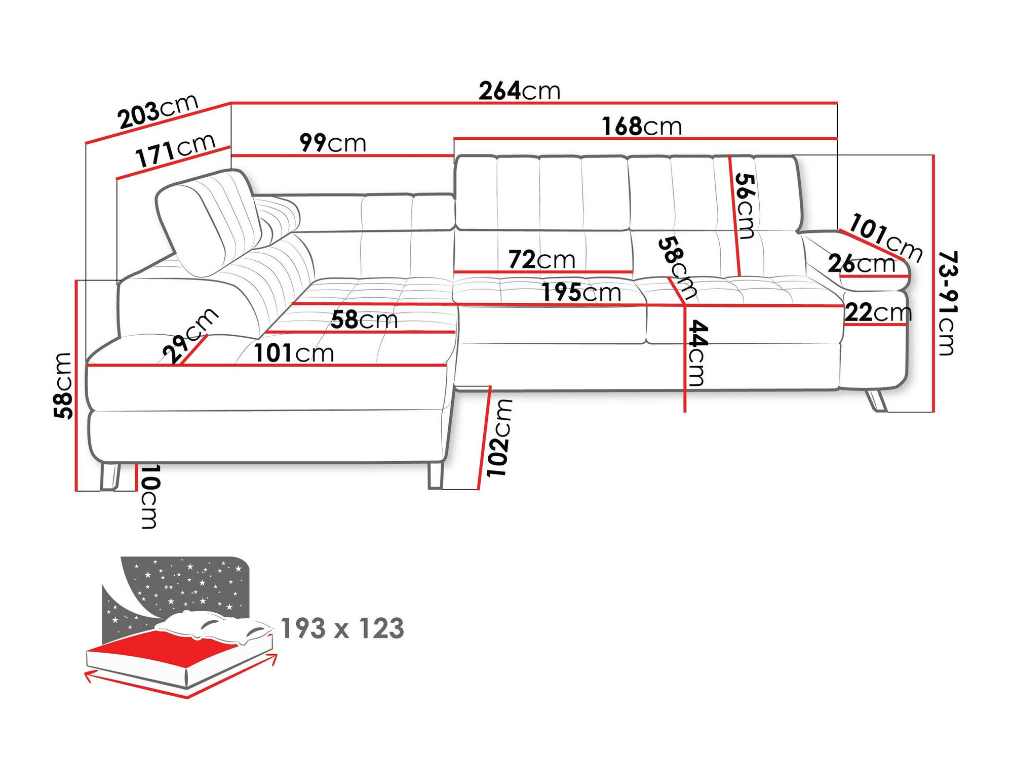 Hjørnesofa Comfivo 207 (Clara 215.02)