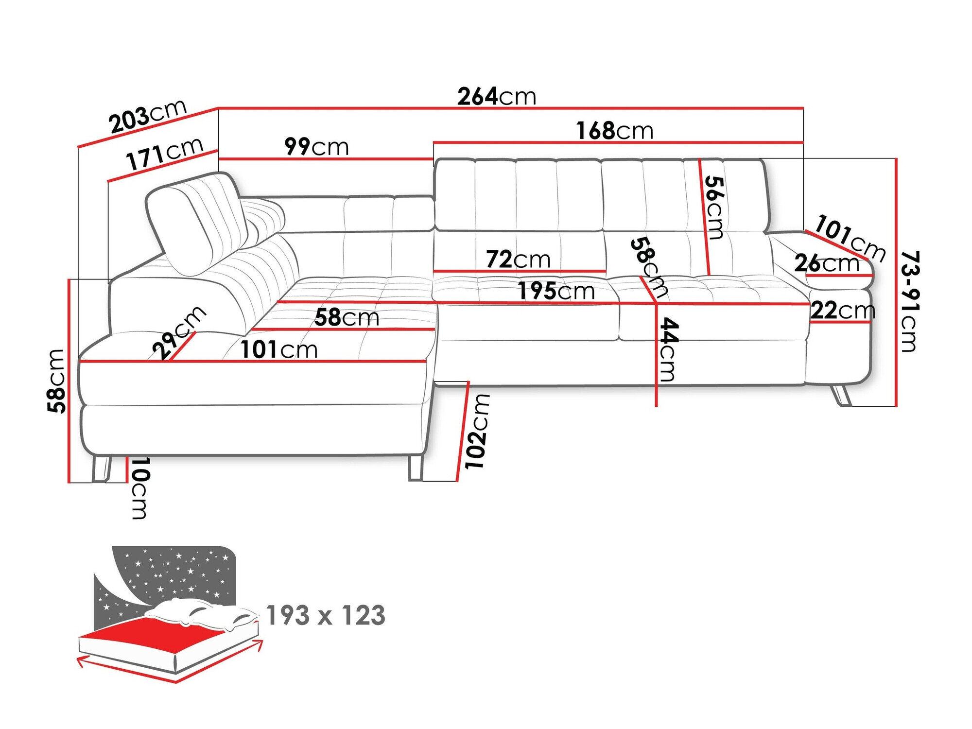 Hjørnesofa Comfivo 207 (Magic Velvet 2227)