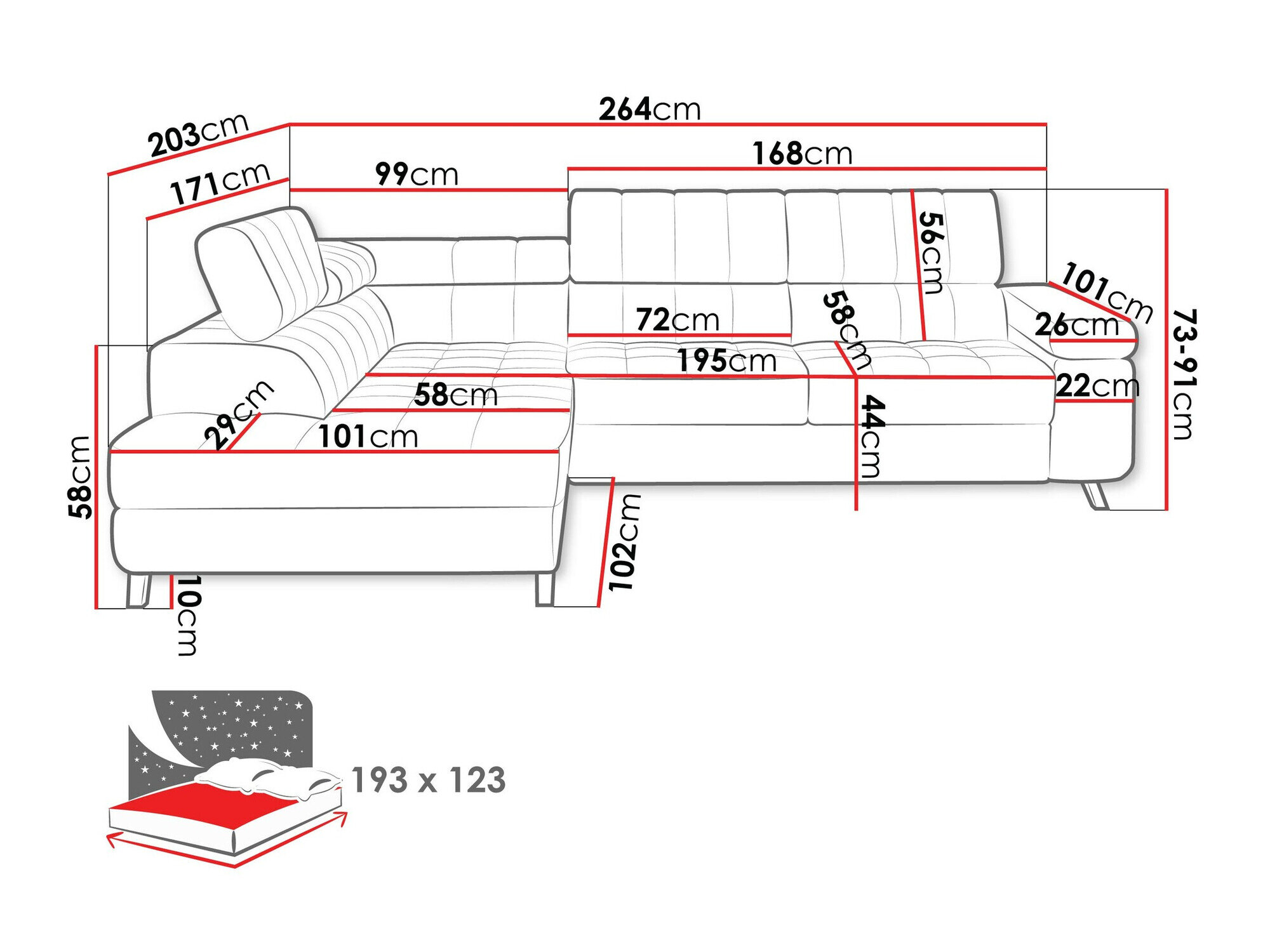 Hjørnesofa Comfivo 207 (Matana 17)