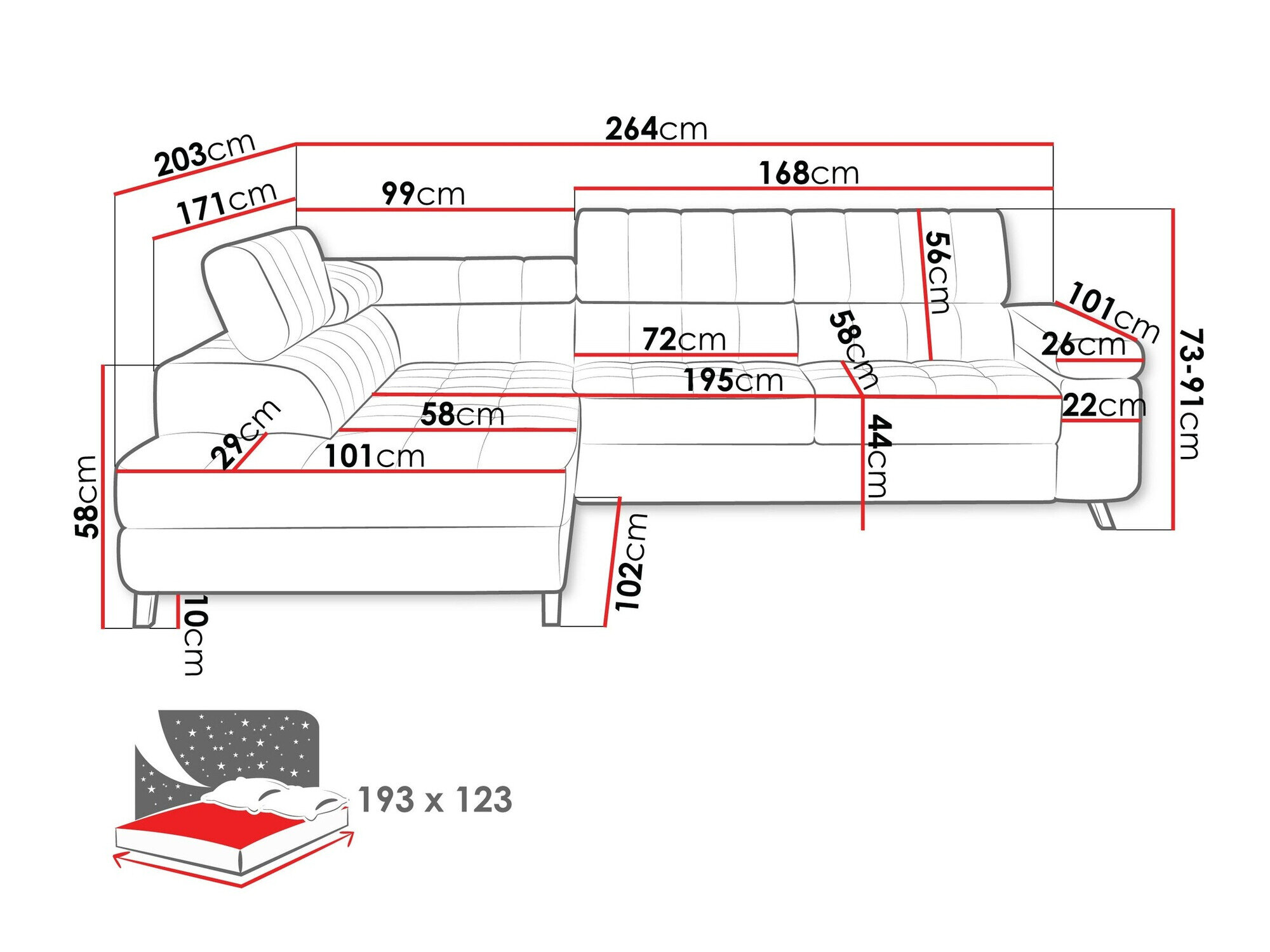 Hjørnesofa Comfivo 207 (Sicuro 65)