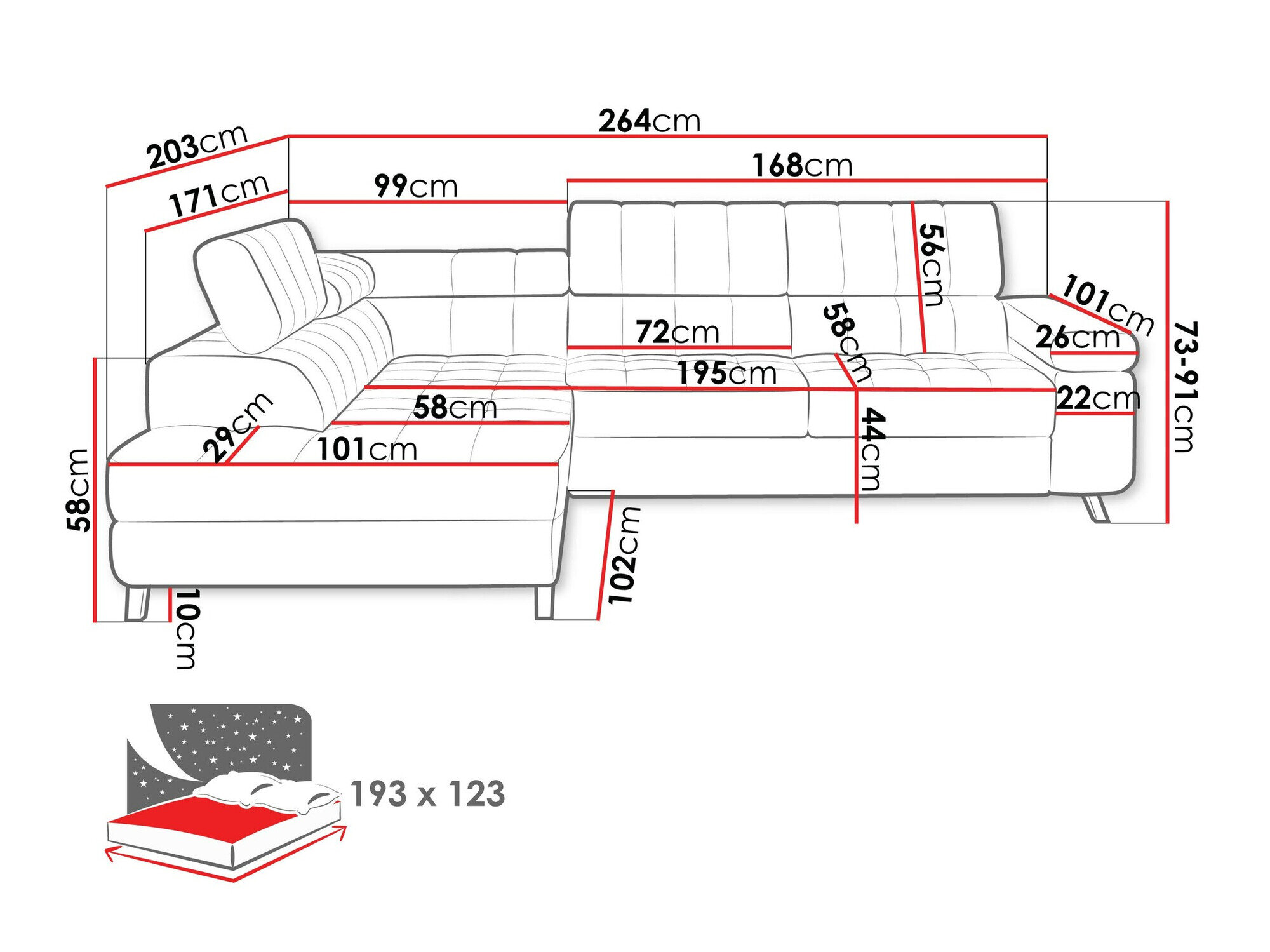 Hjørnesofa Comfivo 207 (Wave 05)