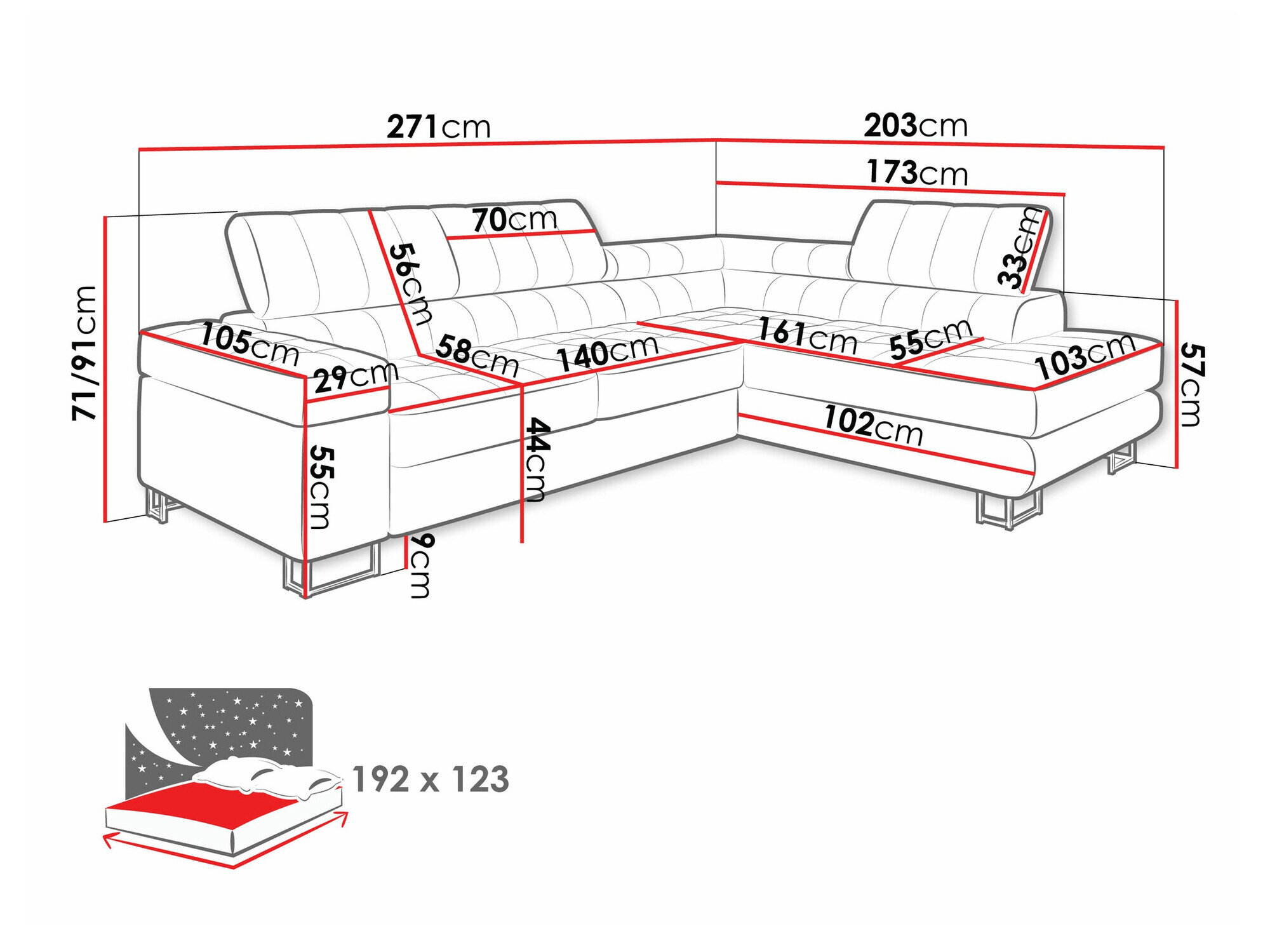 Hjørnesofa Comfivo 232 (Clara 215.02)