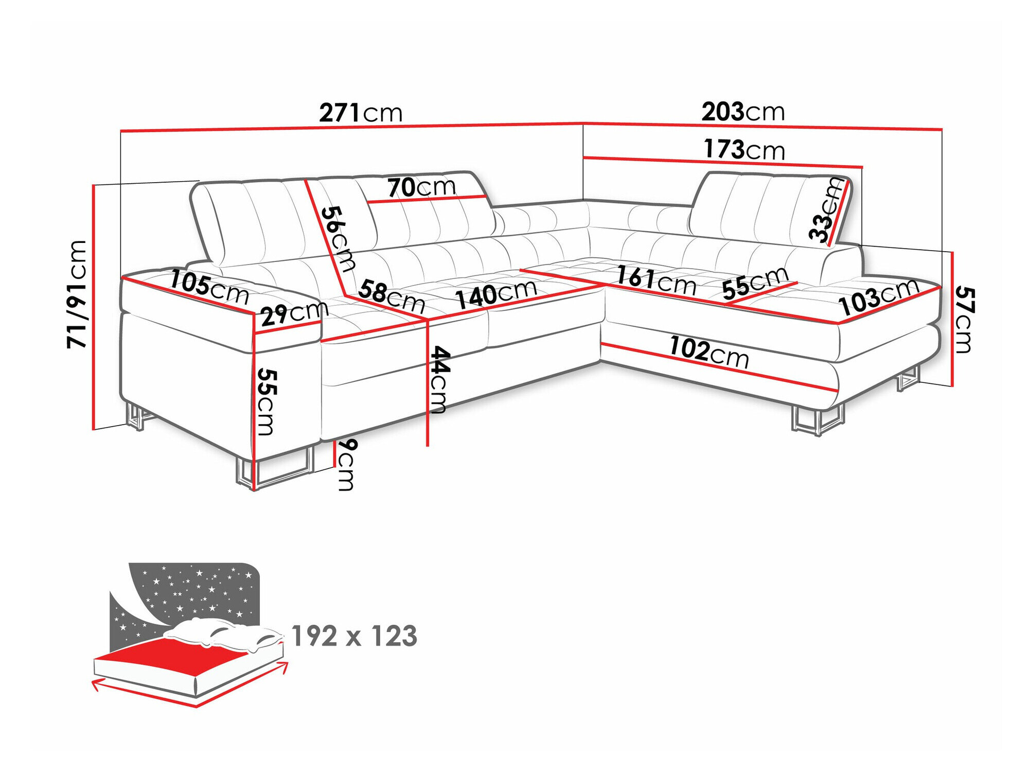 Hjørnesofa Comfivo 232 (Coral 65)