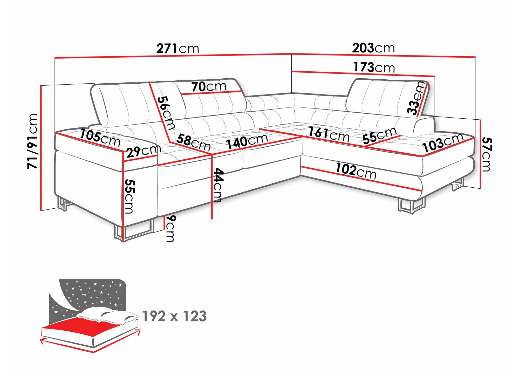 Hjørnesofa Comfivo 232 (Coral 75)
