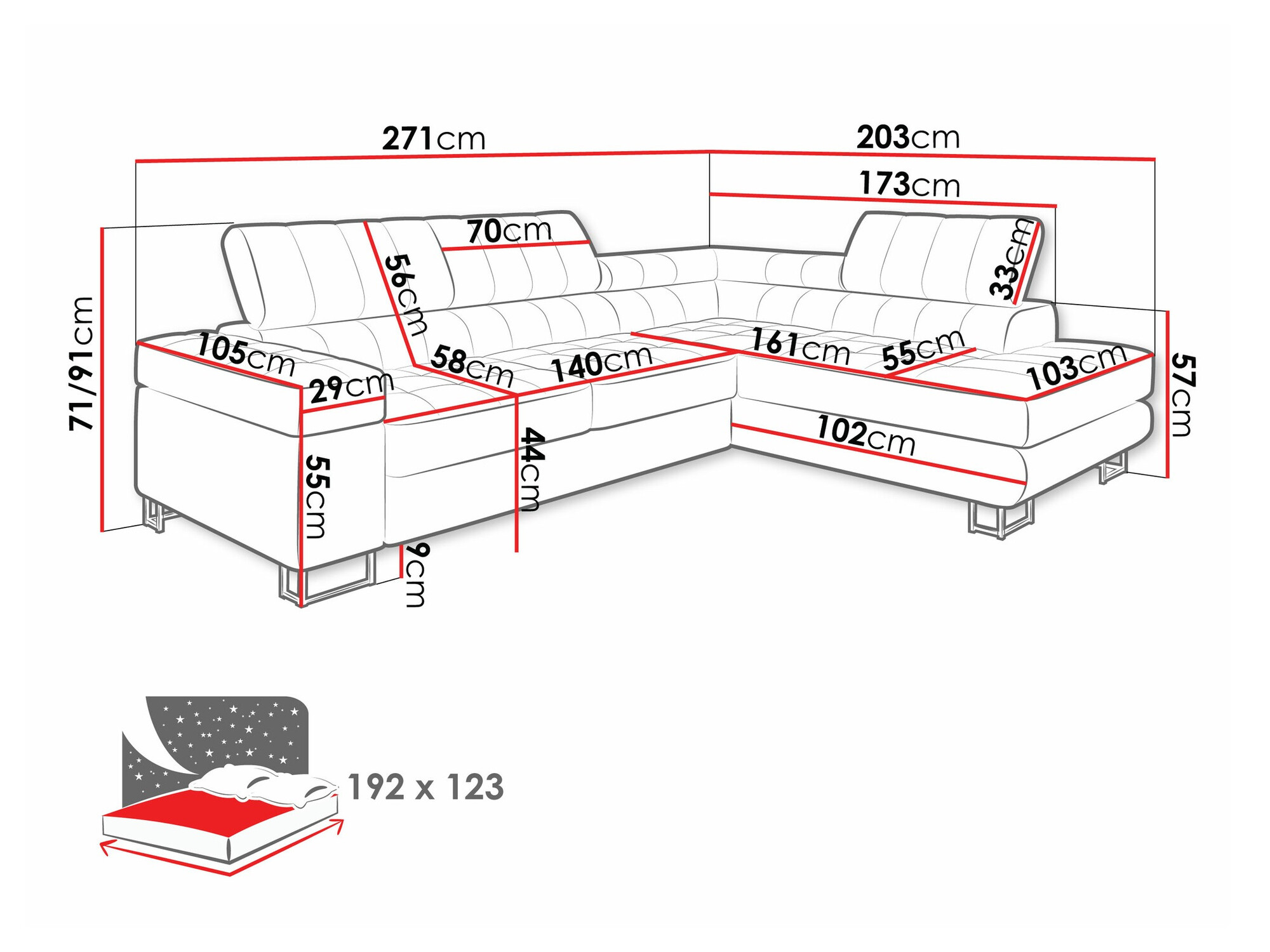 Hjørnesofa Comfivo Anima (Flow 06)