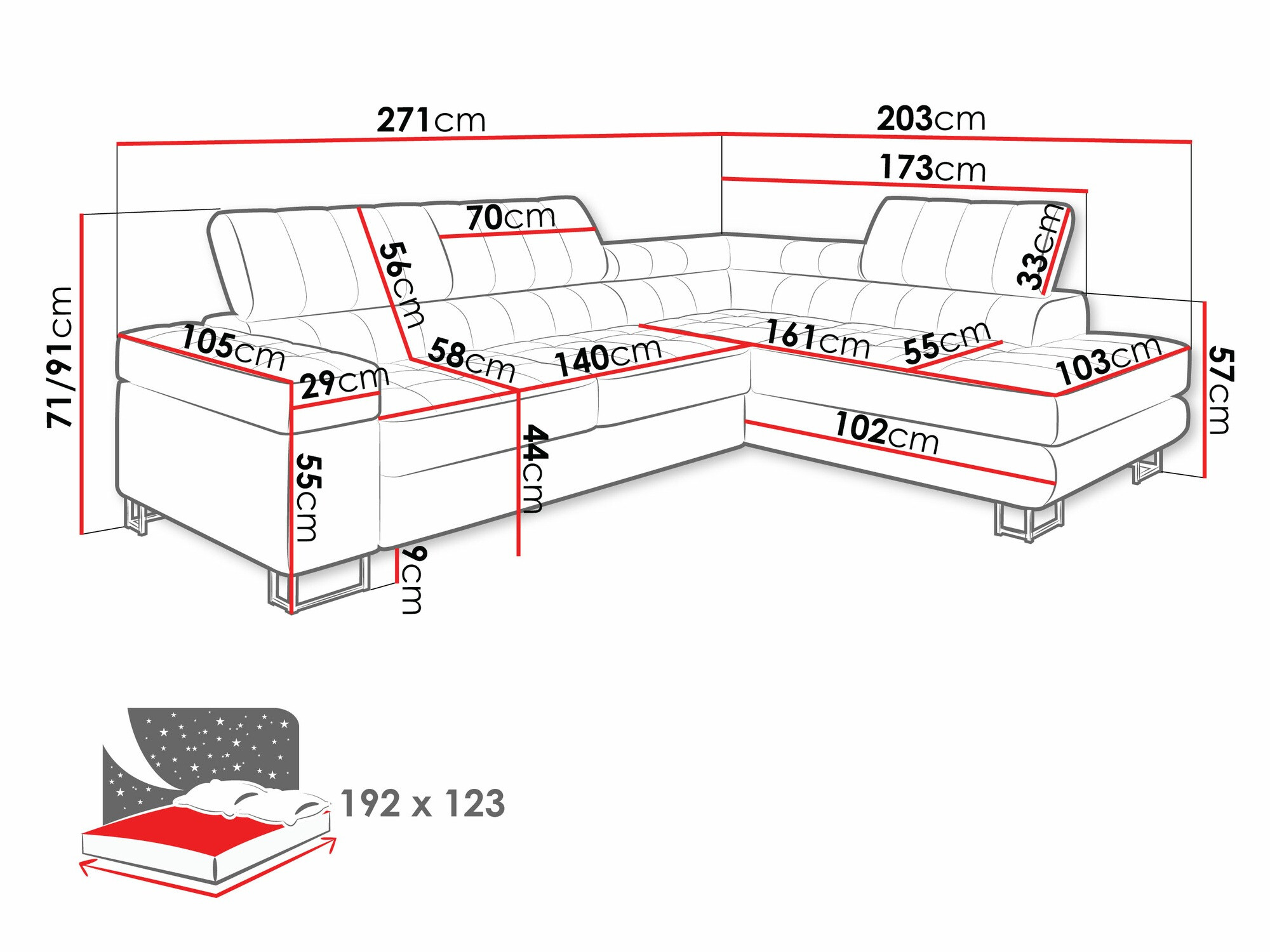 Hjørnesofa Comfivo Anima (Fresh 11)