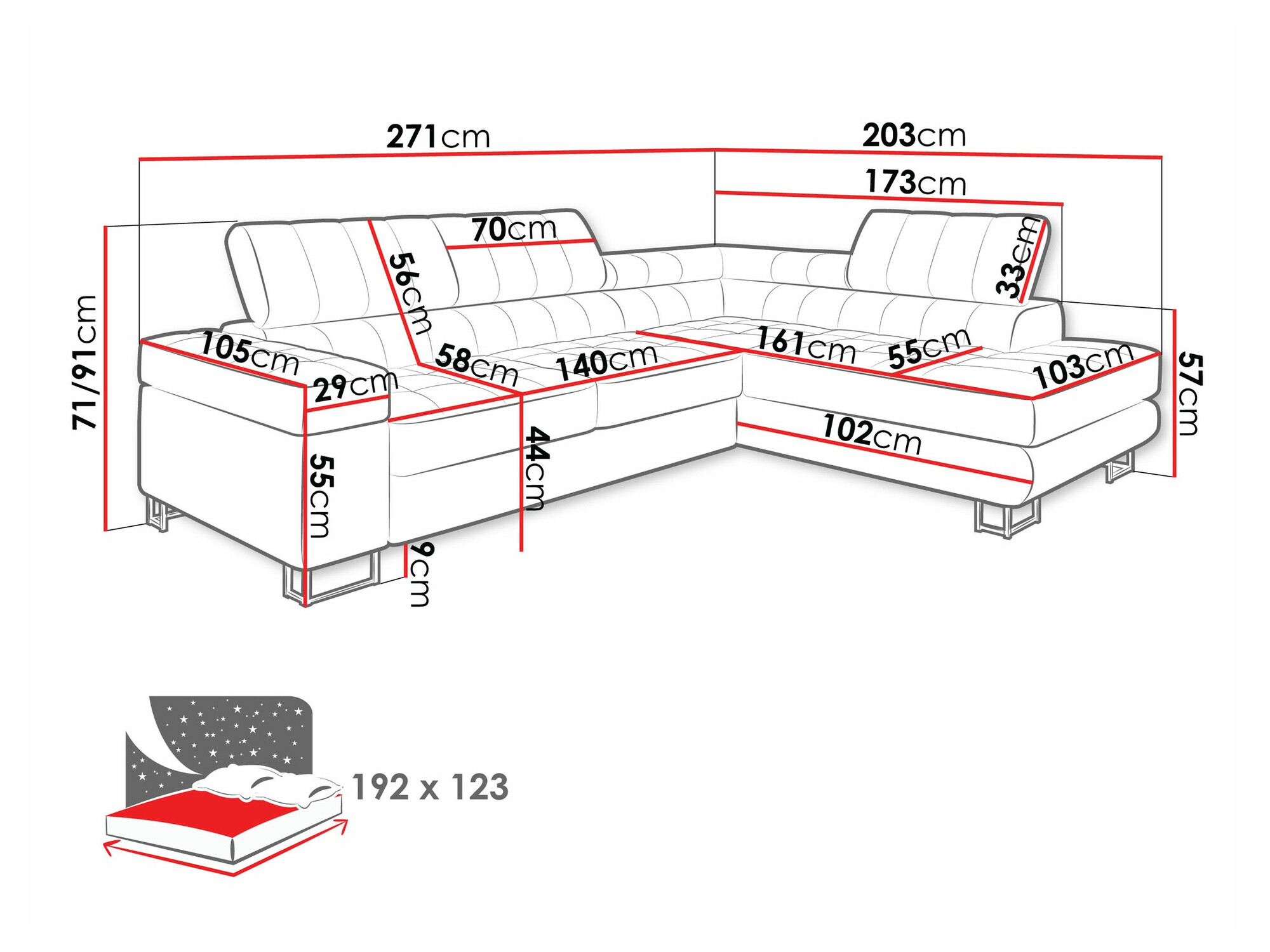 Hjørnesofa Comfivo Anima (Magic Velvet 2217)