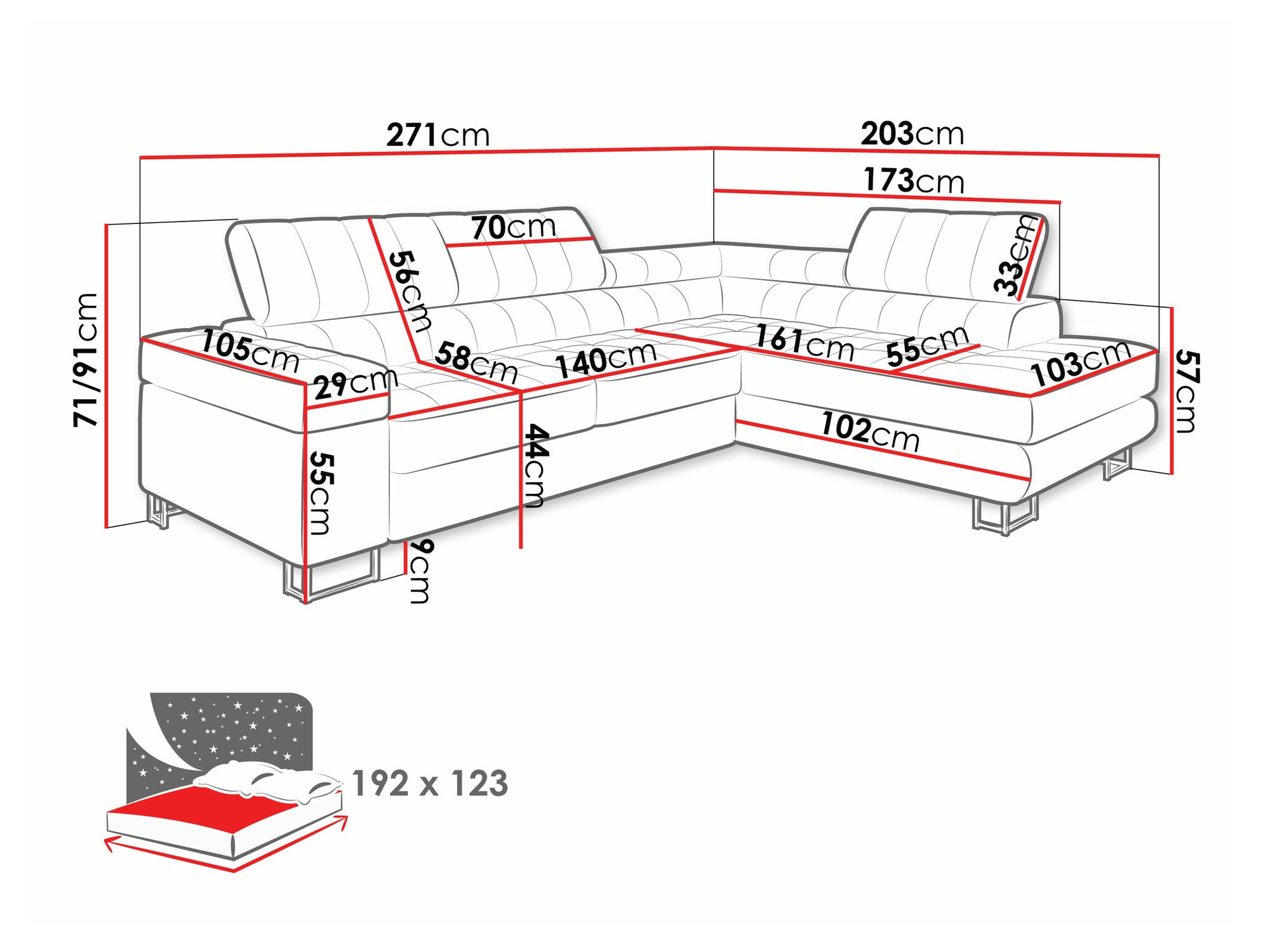Hjørnesofa Comfivo Anima (Matana 17)