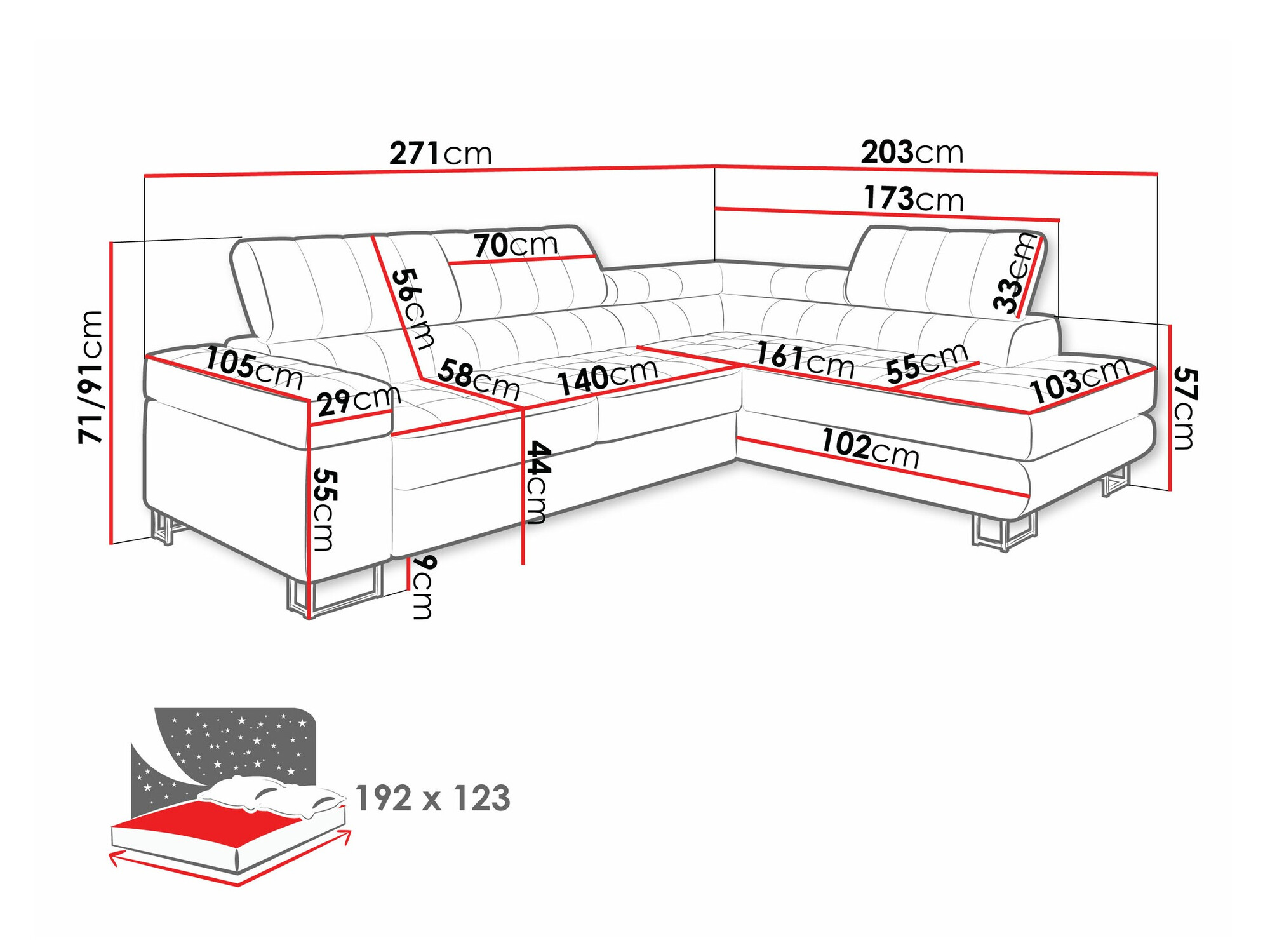 Hjørnesofa Comfivo Anima (Wave 05)