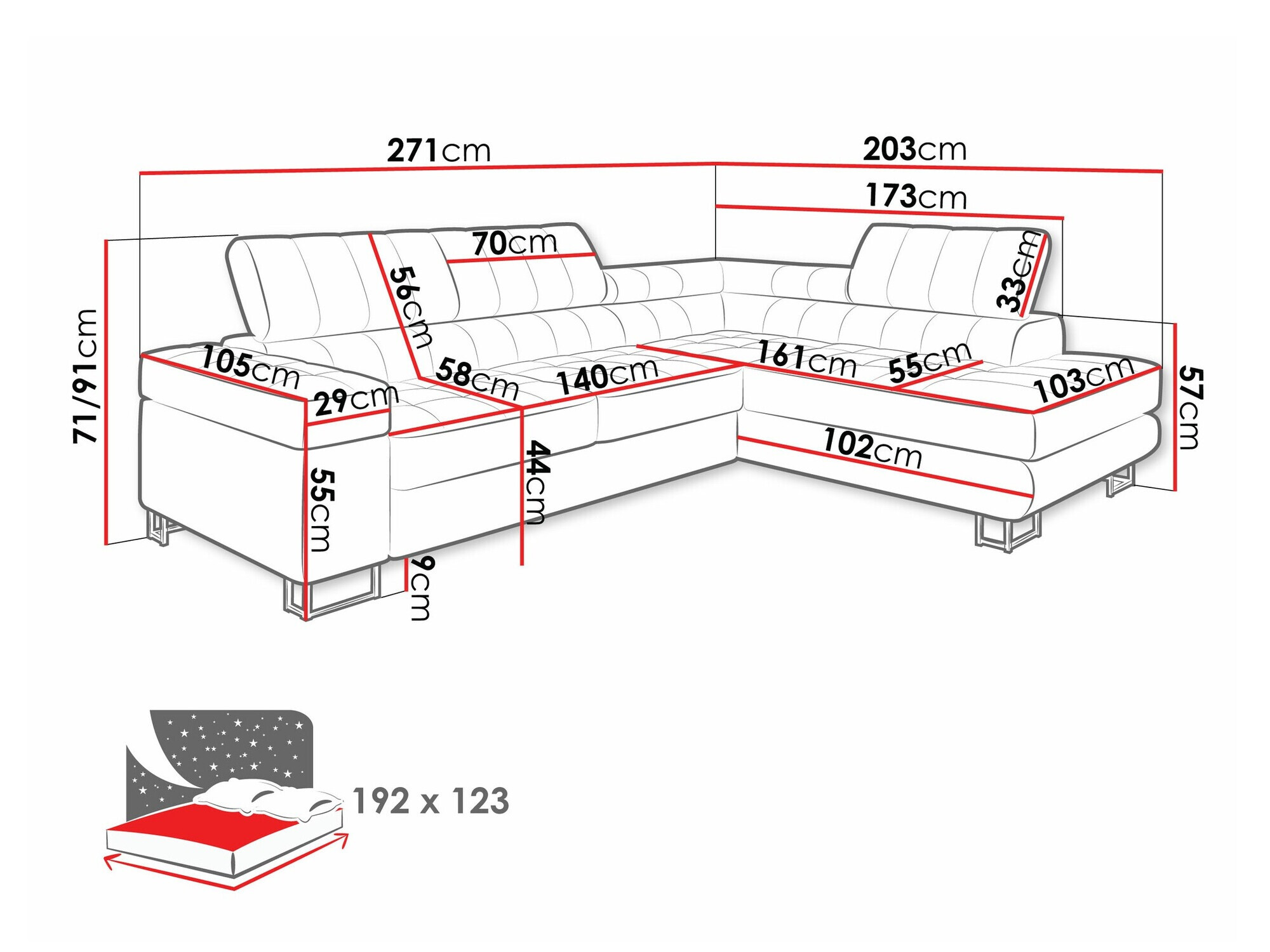 Hjørnesofa Comfivo Anima (Wave 05)