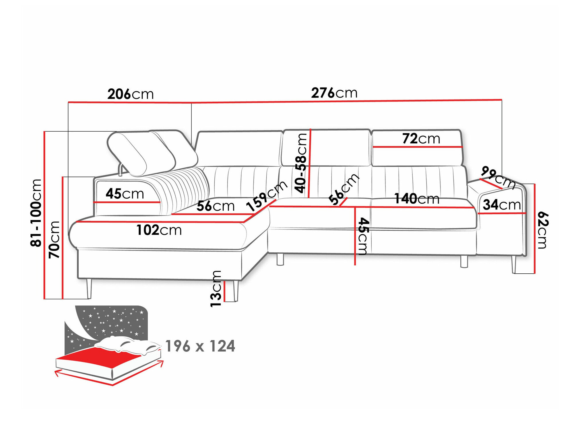 Hjørnesofa Comfivo 446 (Clara 215.03)