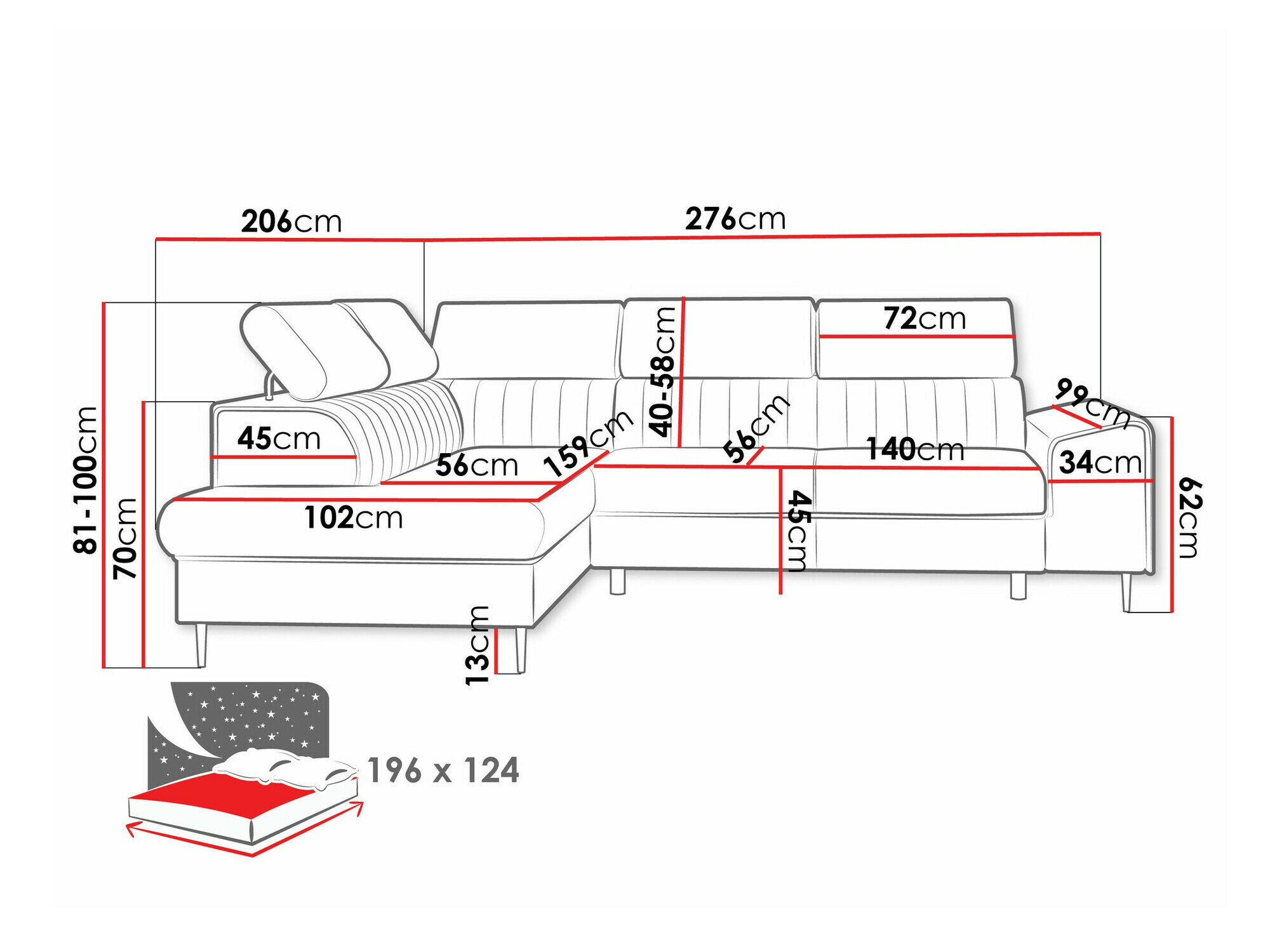 Hjørnesofa Comfivo 446 (Flow 06)