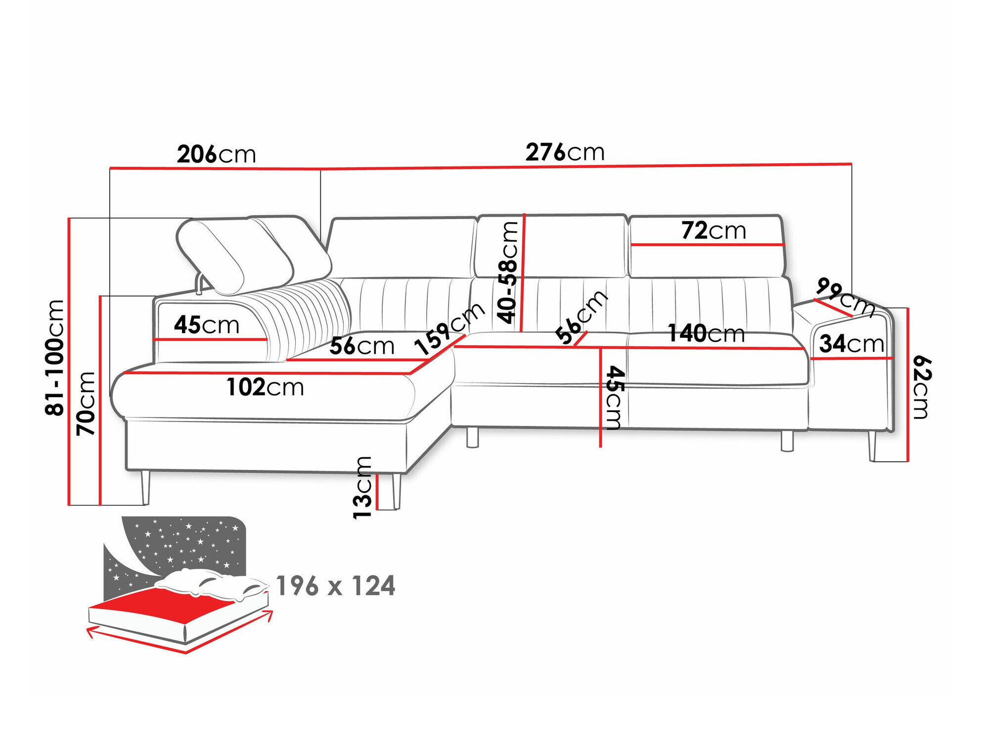 Hjørnesofa Comfivo 446 (Flow 09)