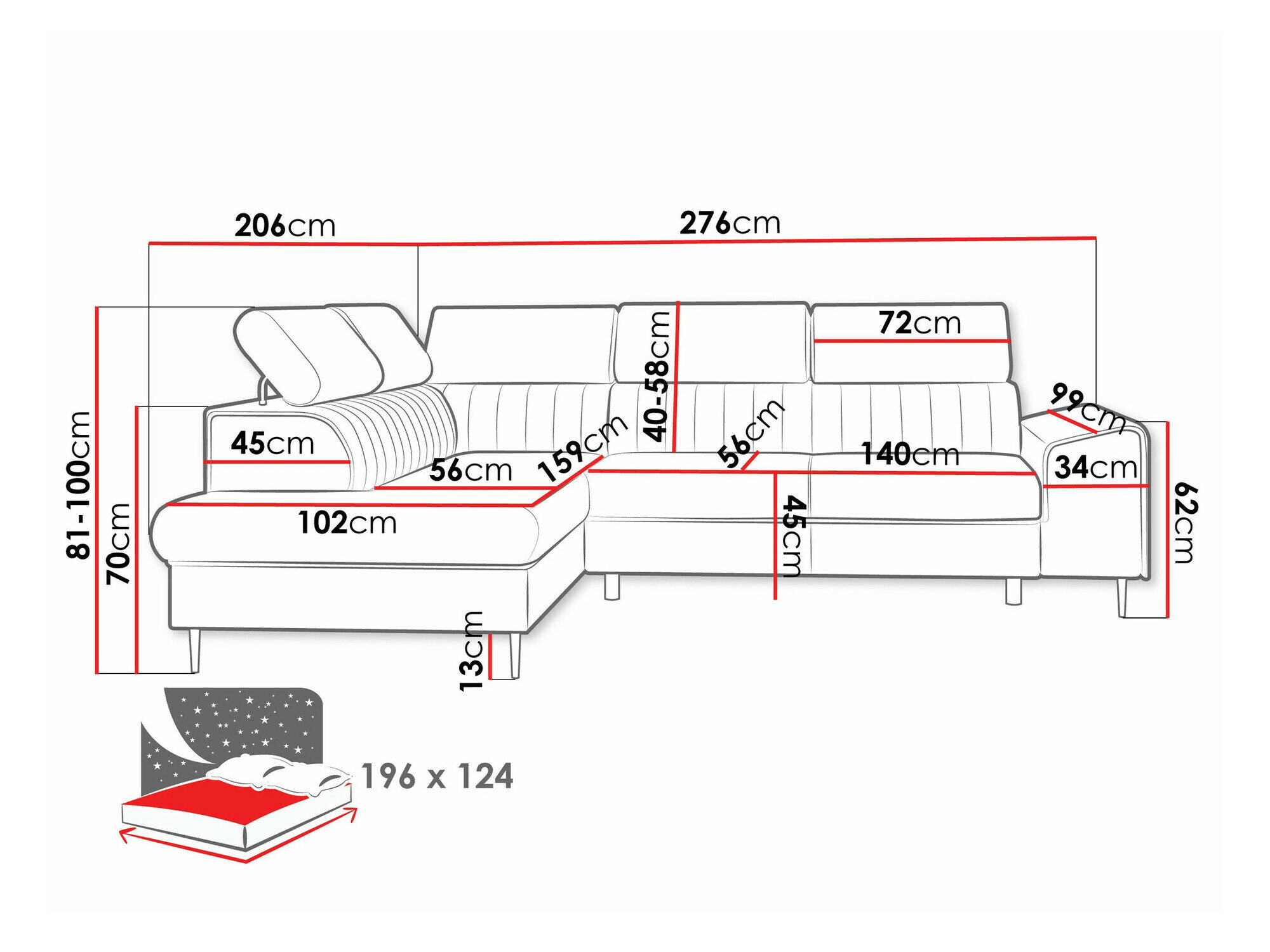 Hjørnesofa Comfivo 446 (Kronos 09)