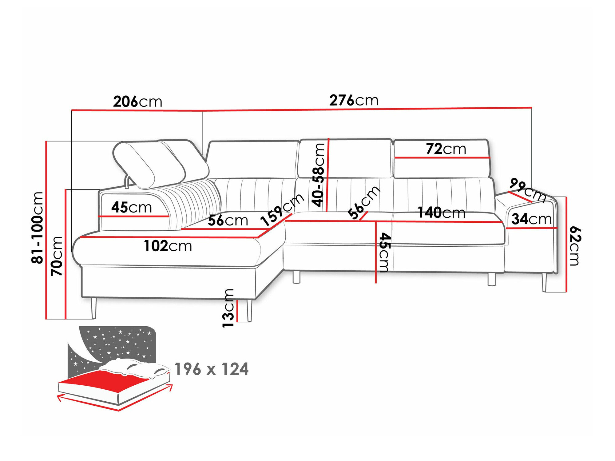 Hjørnesofa Comfivo 446 (Magic Velvet 2219)
