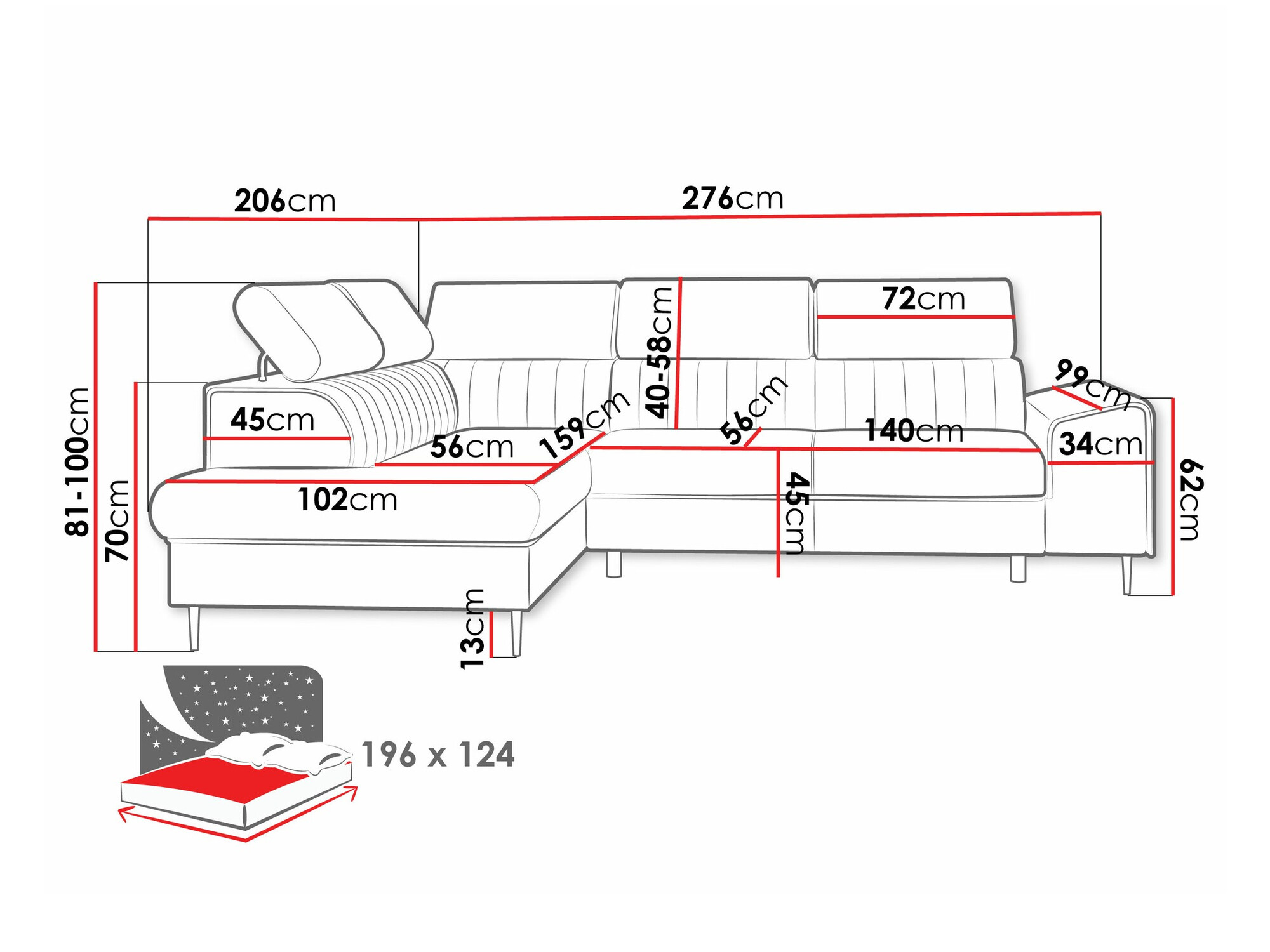 Hjørnesofa Comfivo Universum (Flow 06)
