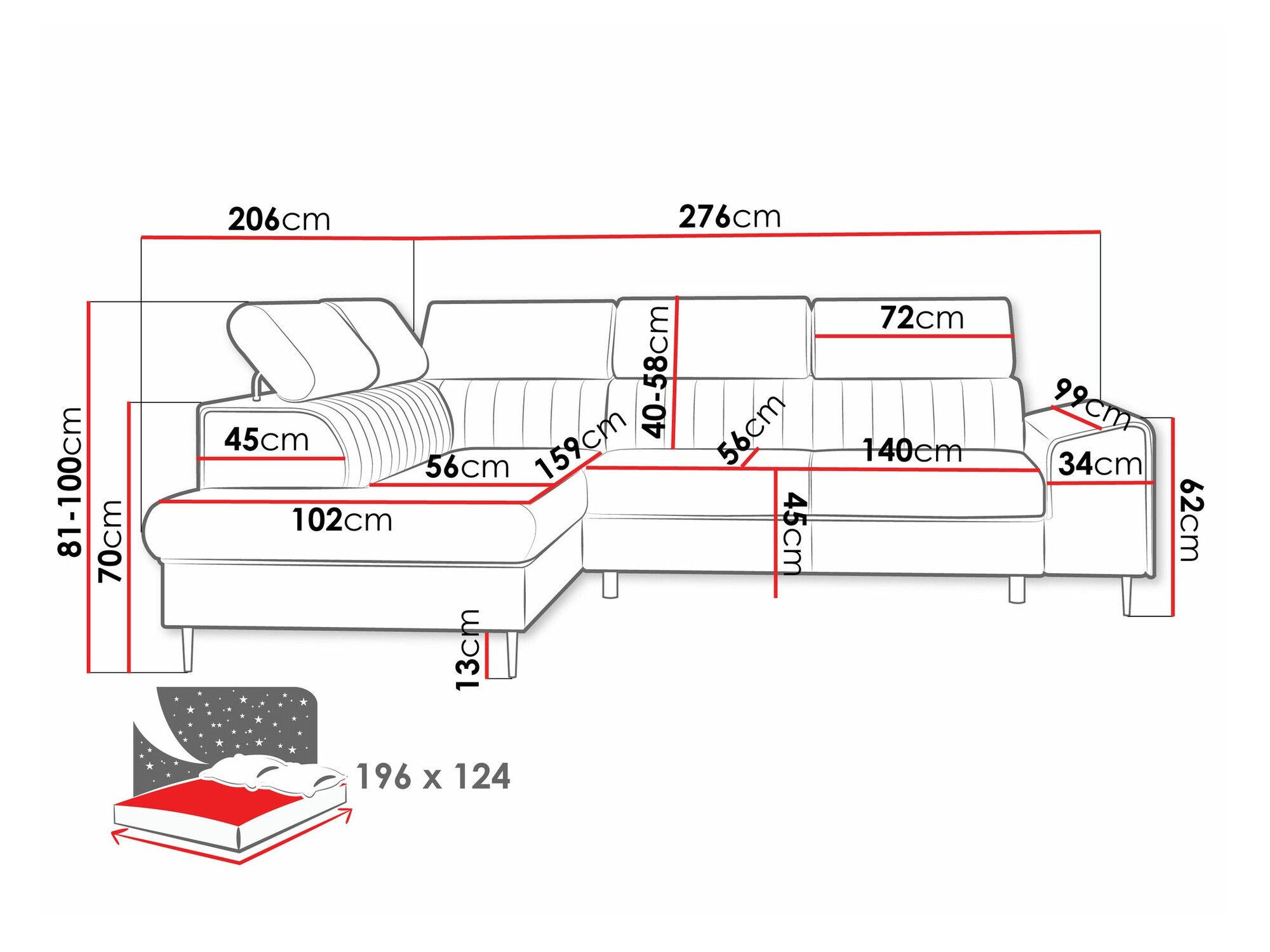 Hjørnesofa Comfivo Universum (Wave 09)