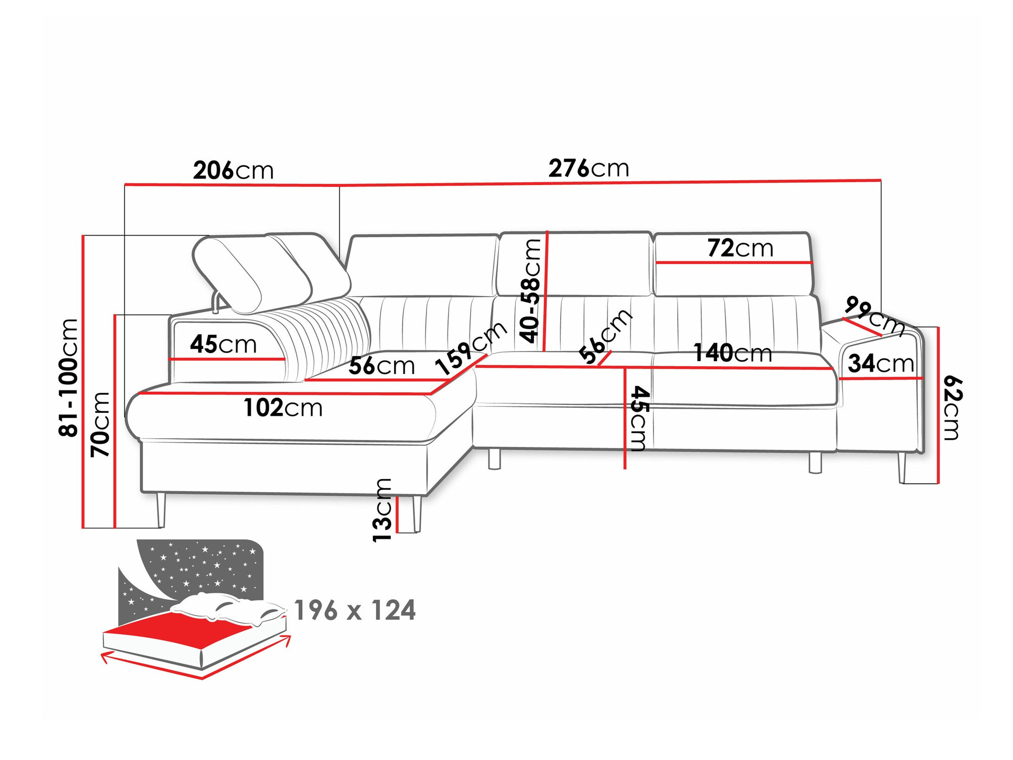 Hjørnesofa Comfivo Universum (Wave 15)