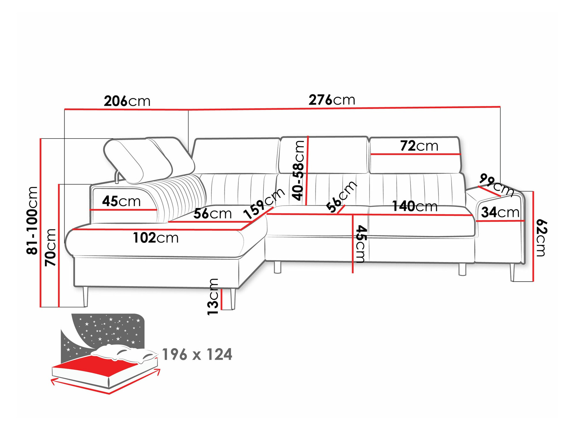 Hjørnesofa Comfivo Universum (Wave 15)