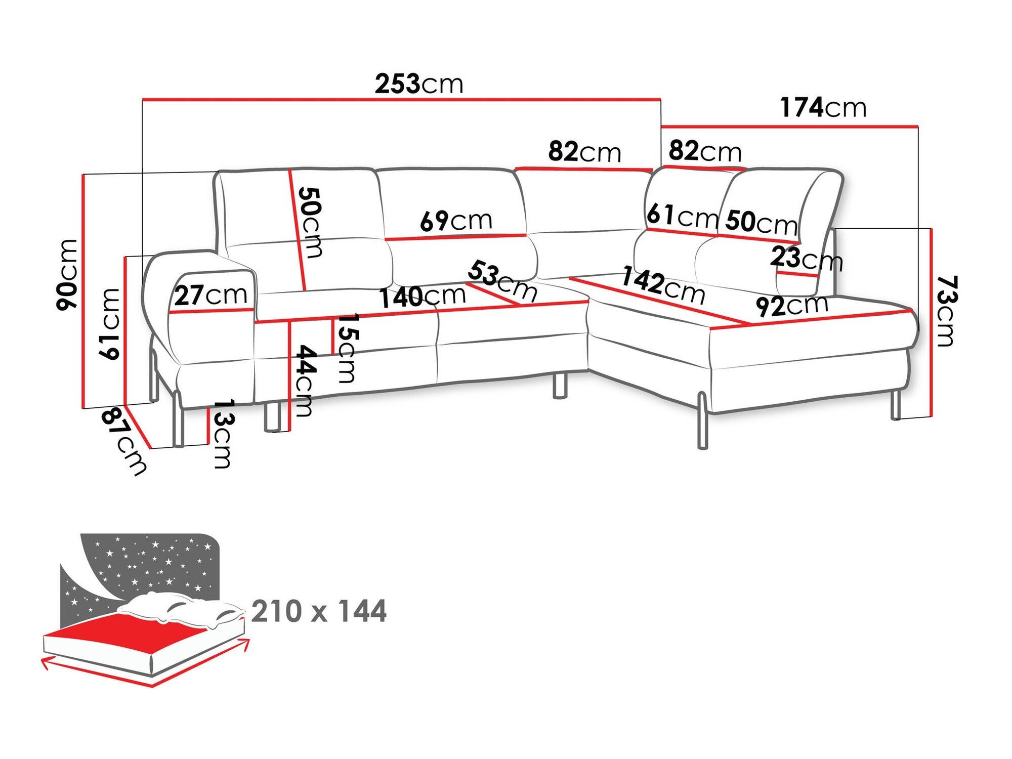 Hjørnesofa Sanford 105 (Velo 621)