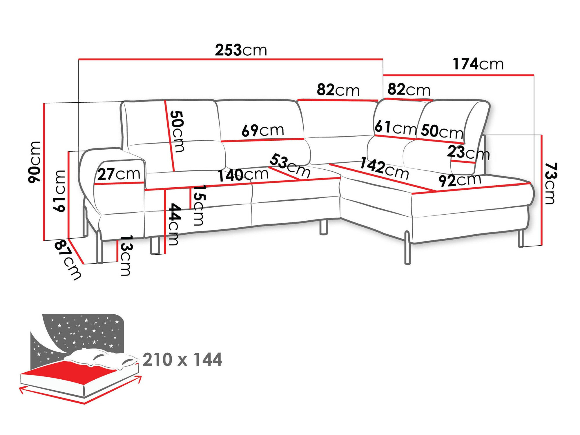 Hjørnesofa Sanford 105 (Velo 621)