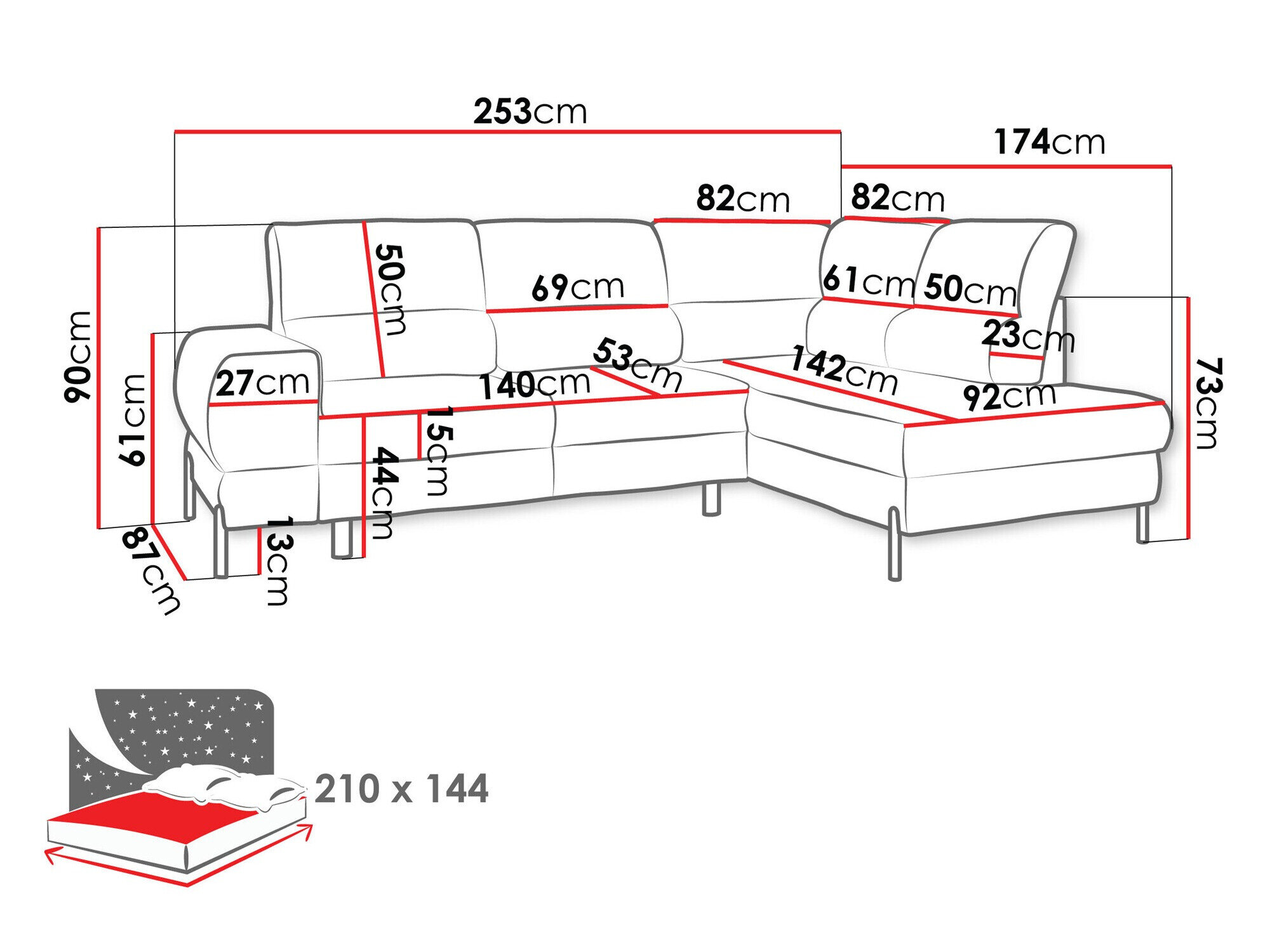 Hjørnesofa Sanford 105 (Velo 633)