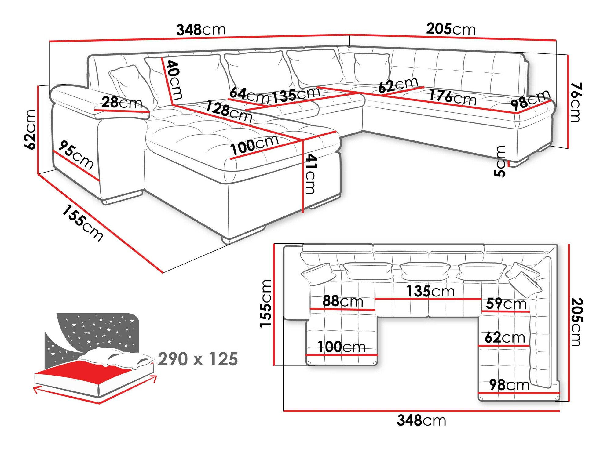 Hjørnesofa Comfivo 128 (Højre)
