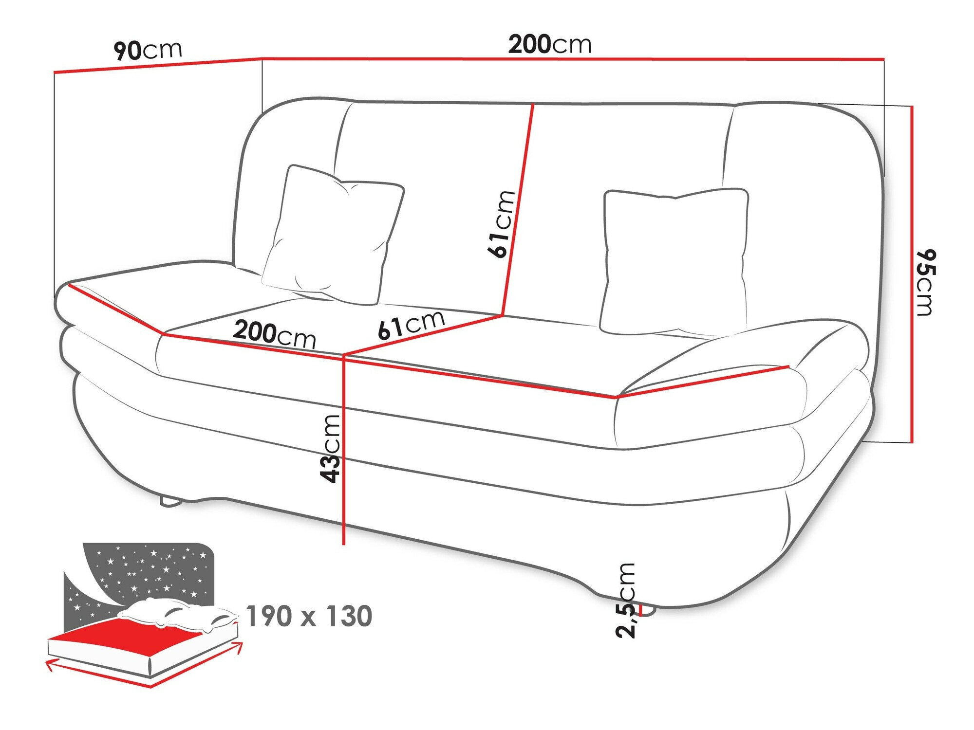 Sovesofa Comfivo 235 (Baloo 2073)