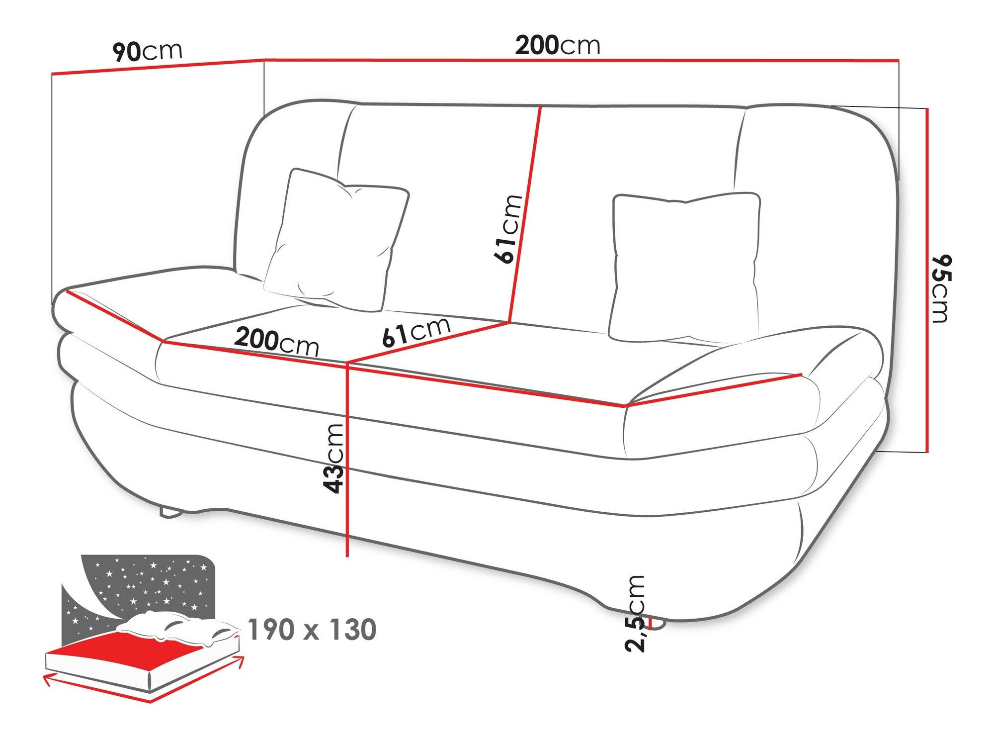 Sovesofa Comfivo 235 (Baloo 2074)