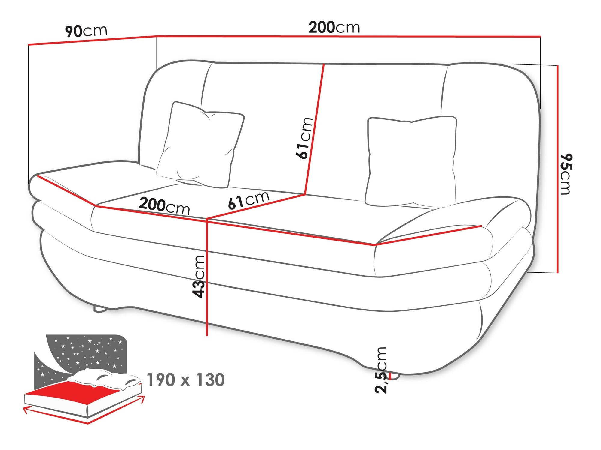 Sovesofa Comfivo 235 (Bizon 2111)