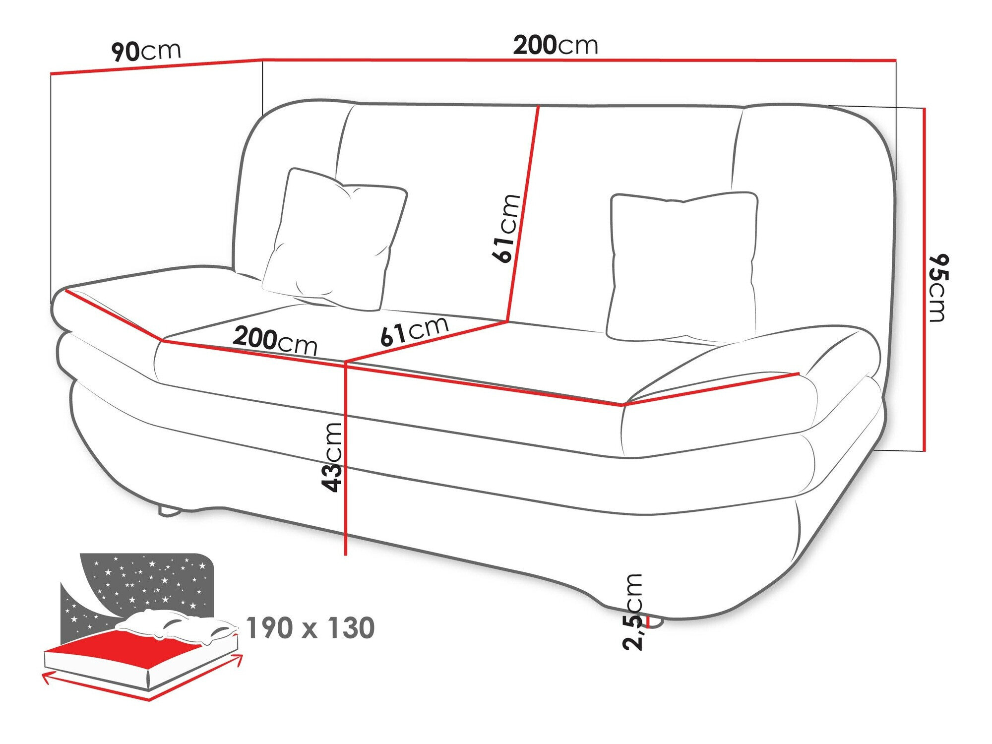 Sovesofa Comfivo 235 (Tracy 211.17)