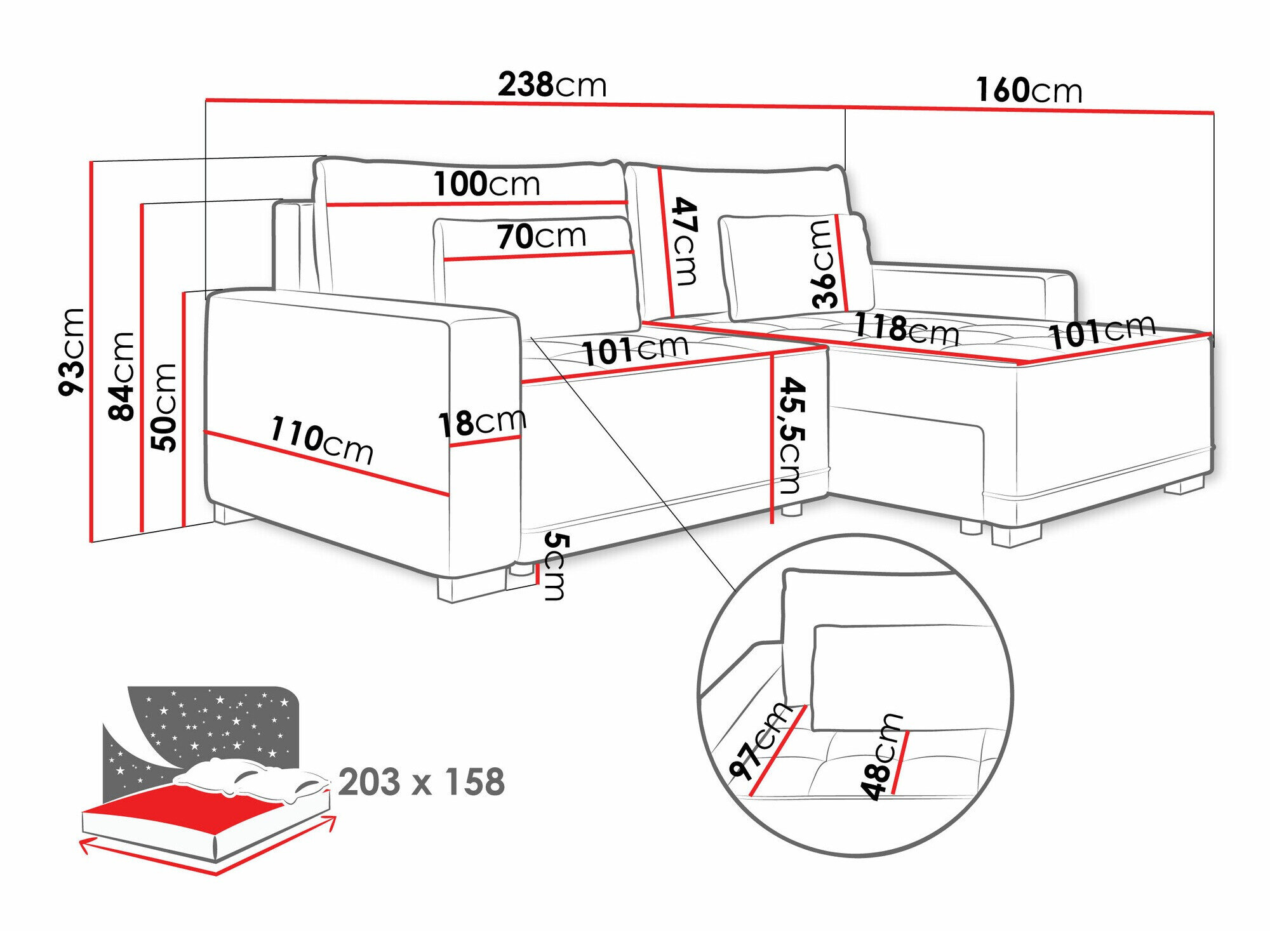 Hjørnesofa Sanford 106 (Paros 05)
