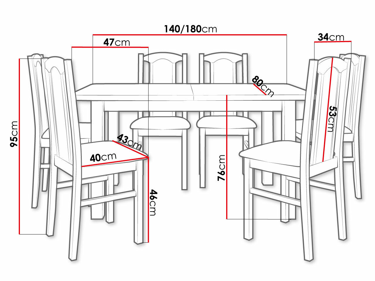 Spisestuesæt Victorville 273 (Sonoma eg)
