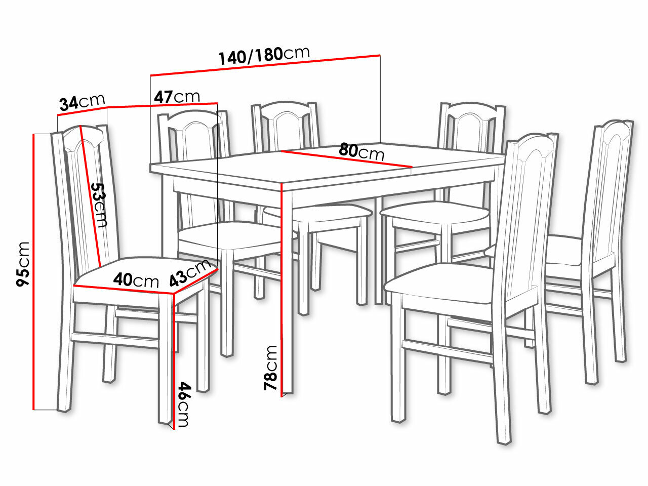 Spisestuesæt Victorville 277 (Ahorn)