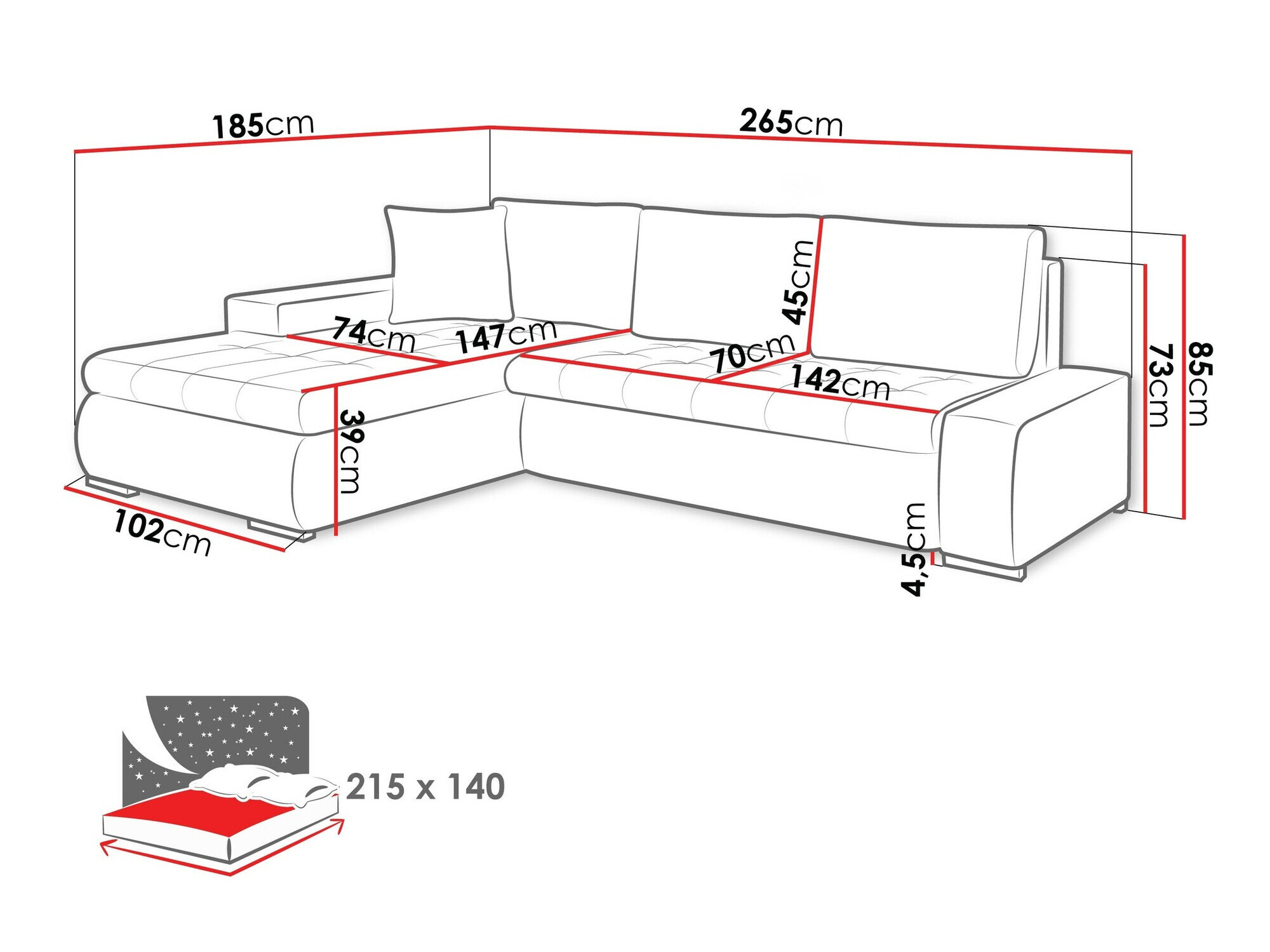 Hjørnesofa Comfivo 112 (Soft 011 + Lawa 06)