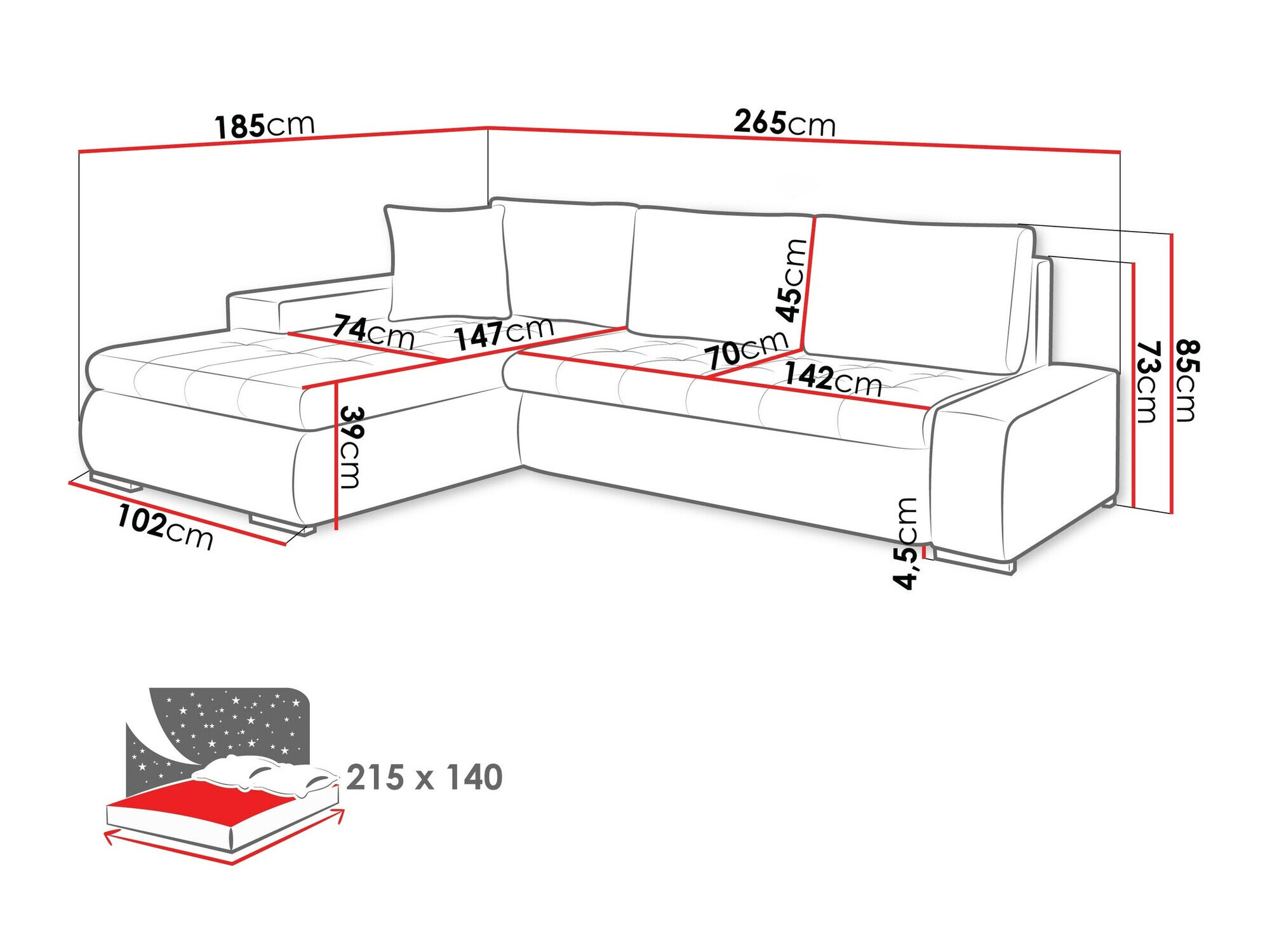 Hjørnesofa Comfivo 112 (Uttario Velvet 2967 + Senegal 818)