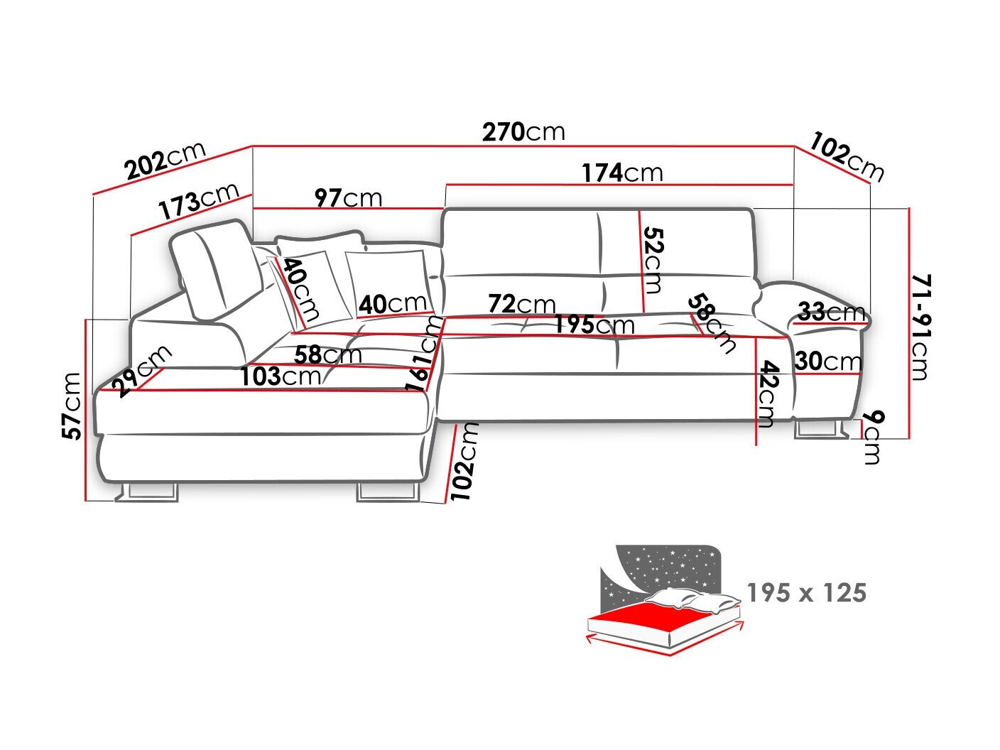 Hjørnesofa Comfivo Ruta II (Kronos 19)