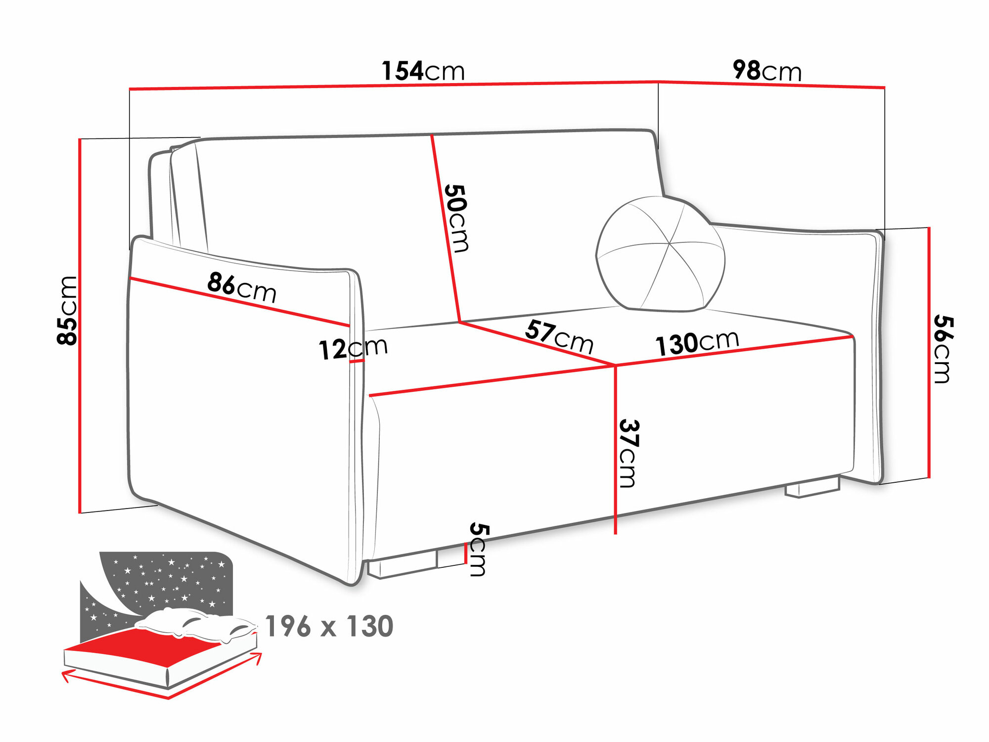 Sovesofa Columbus 220 (Soul 20)