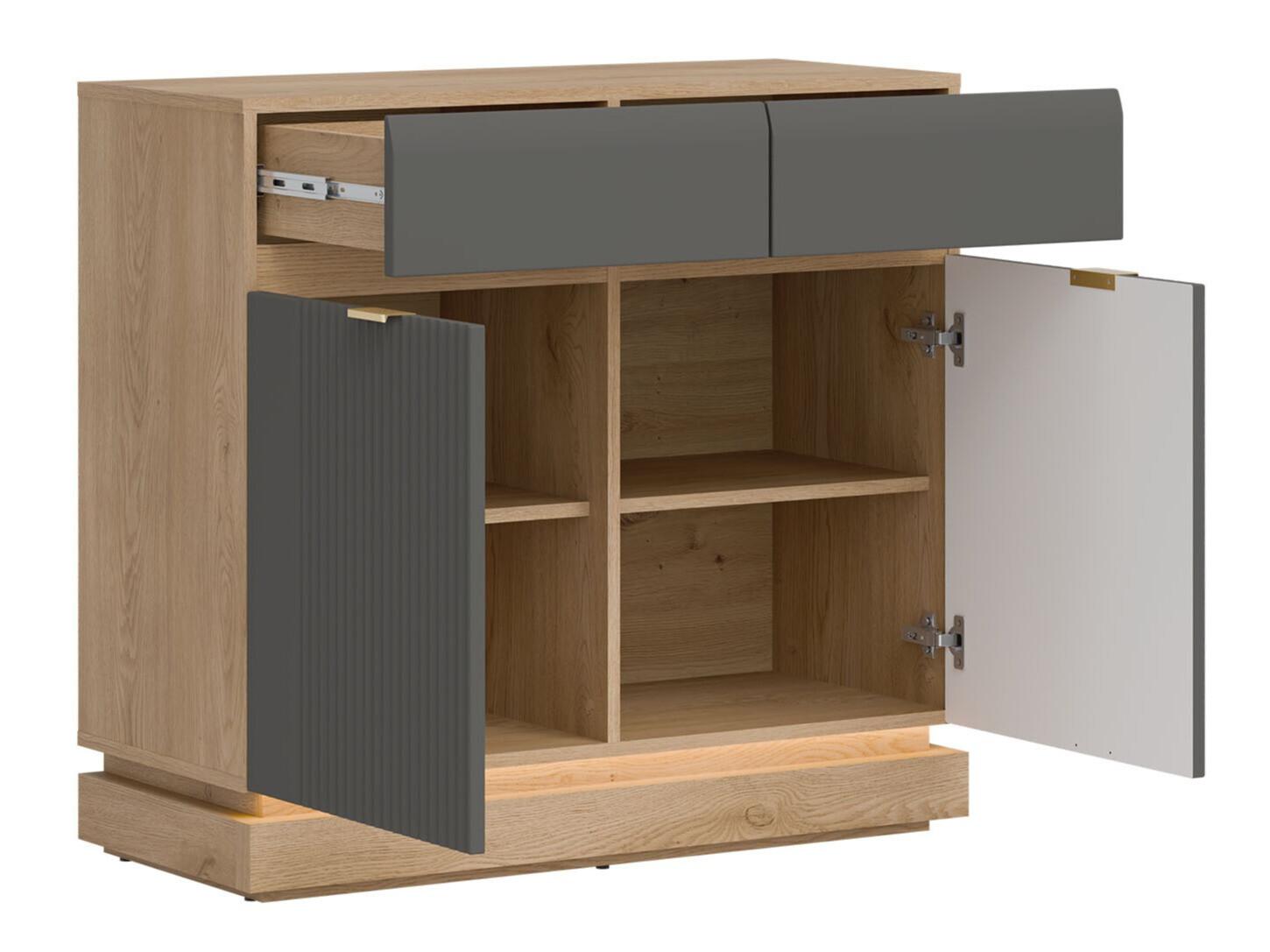 Kommode Teselbu 102 (Grå + Egetræ)