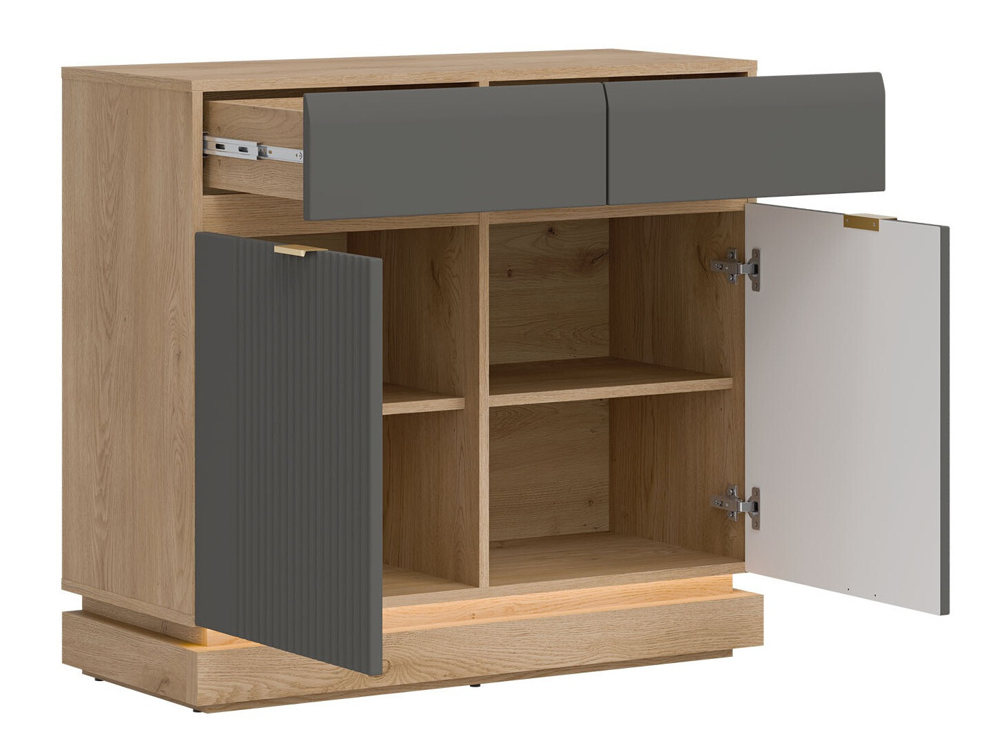 Kommode Teselbu 102 (Grå + Egetræ)